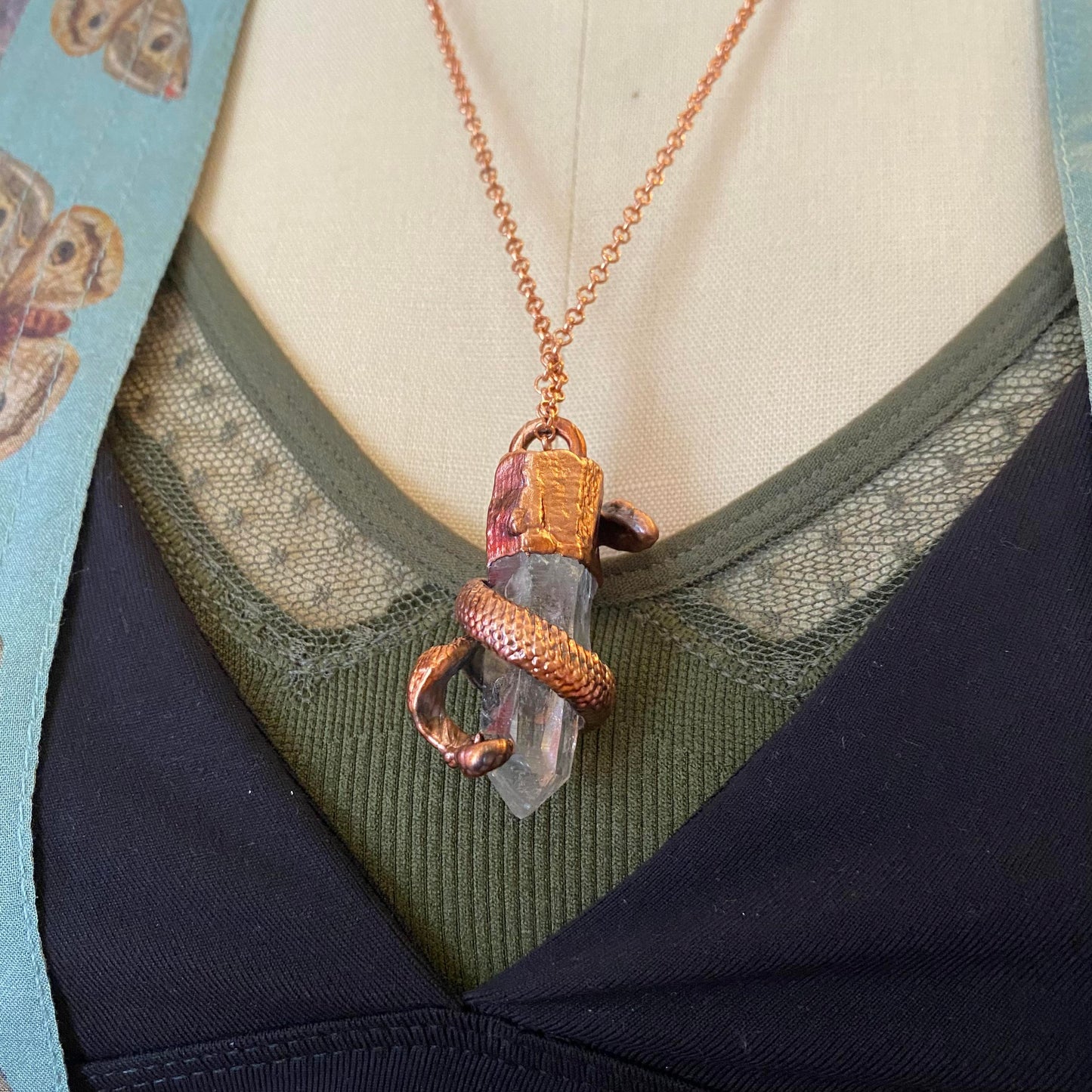 Clear Quartz Serpent Necklace - La De Da