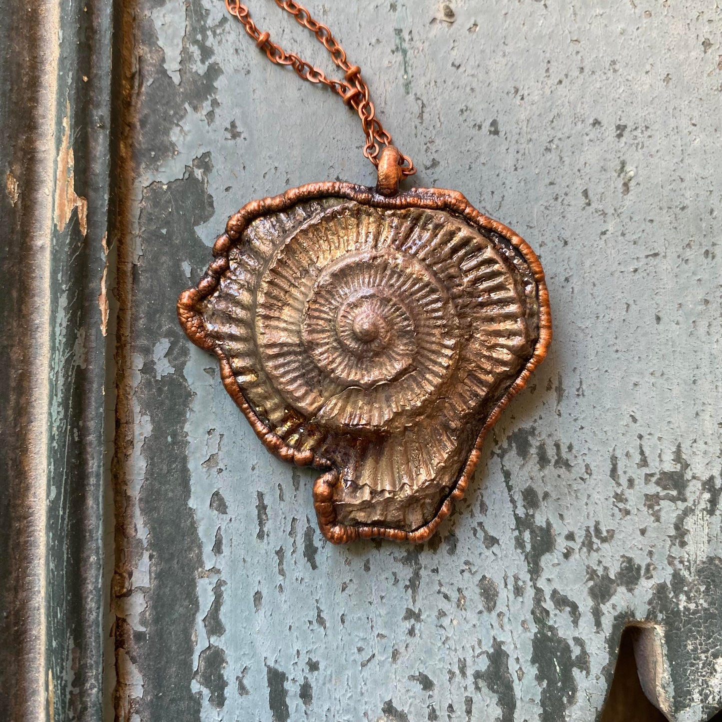 Ammonite Pressed Bismuth Necklace - La De Da