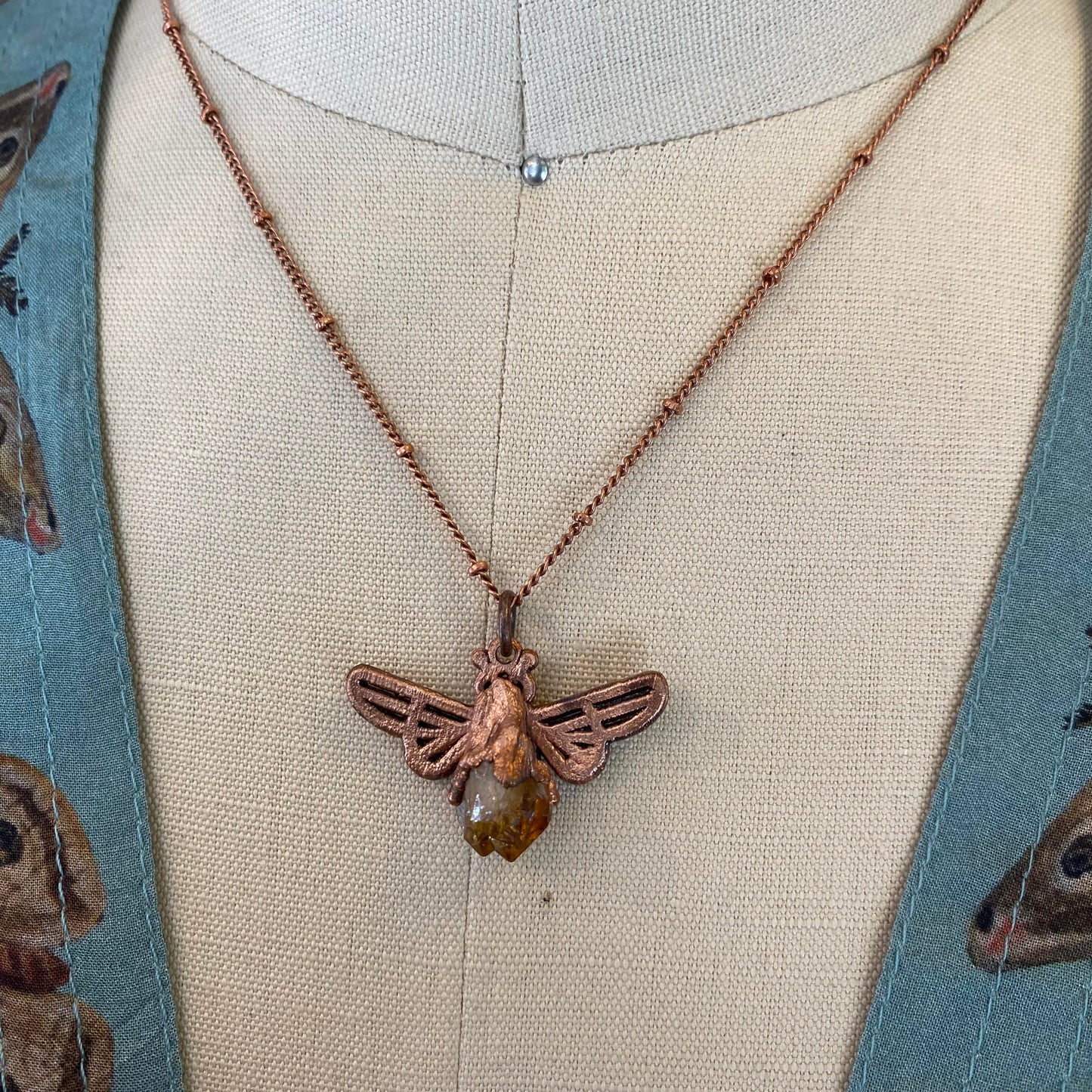 Baby Citrine Bee Necklace - La De Da