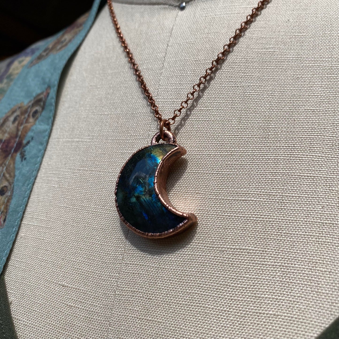 Labradorite Crescent Moon Necklace - La De Da