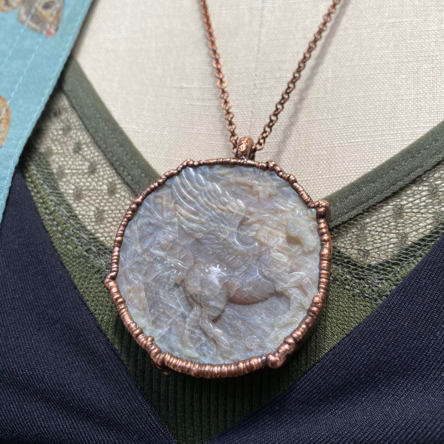 Sunstone Moonstone Alicorn Necklace - La De Da