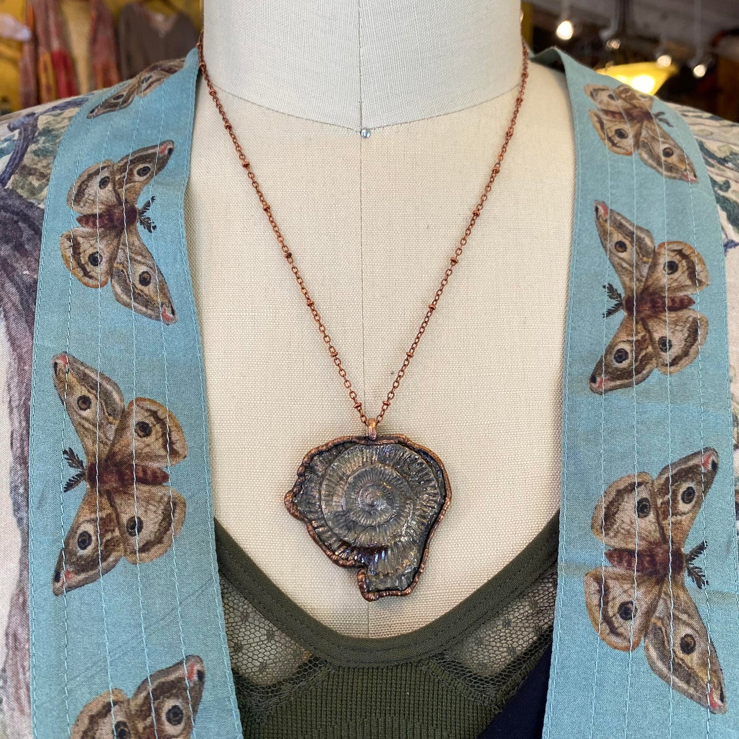 Ammonite Pressed Bismuth Necklace - La De Da