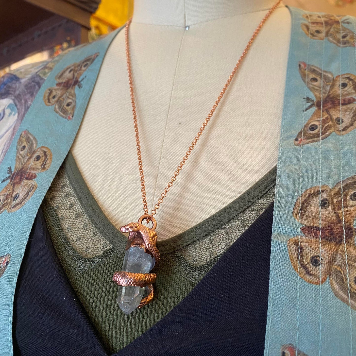 Clear Quartz Serpent Necklace - La De Da