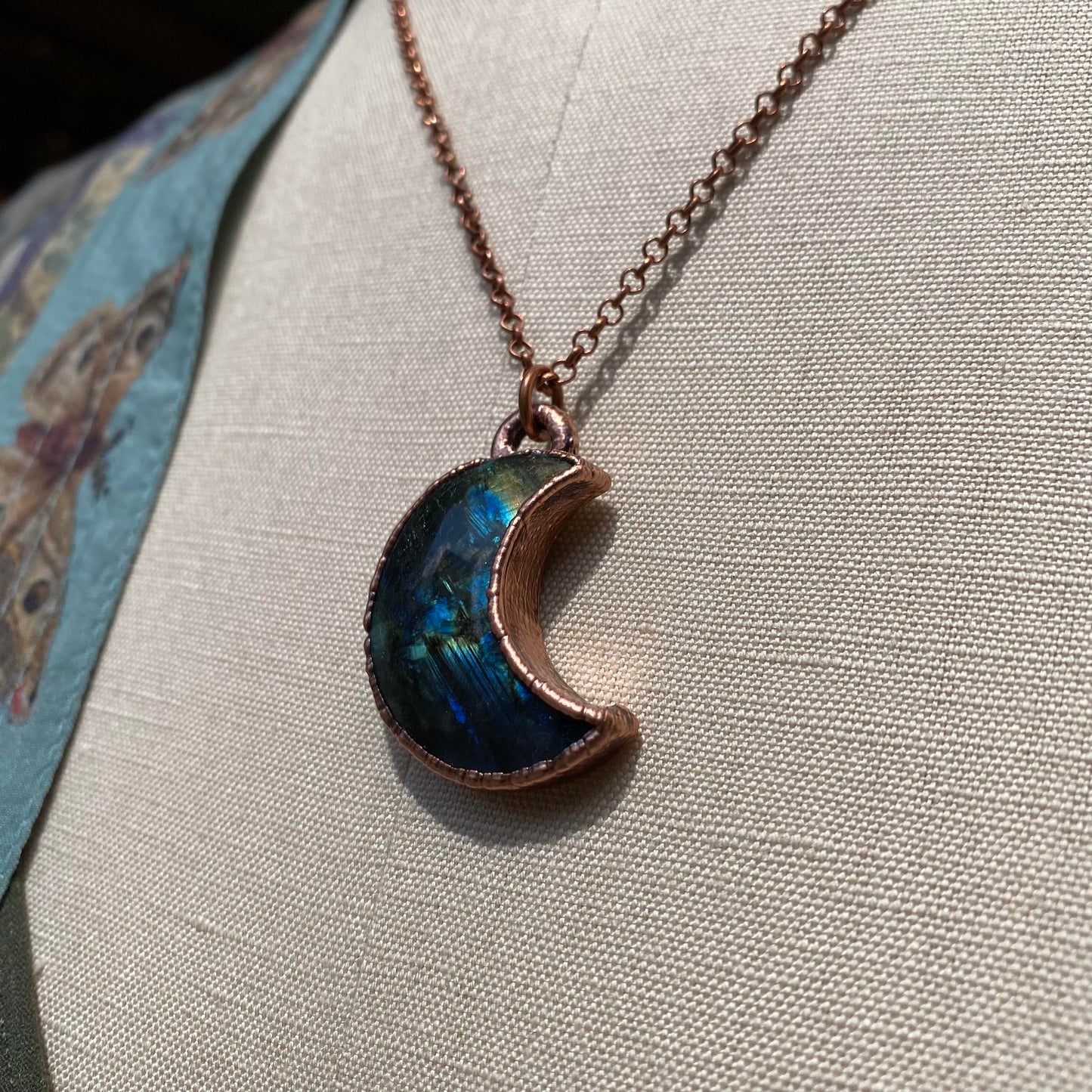 Labradorite Crescent Moon Necklace - La De Da