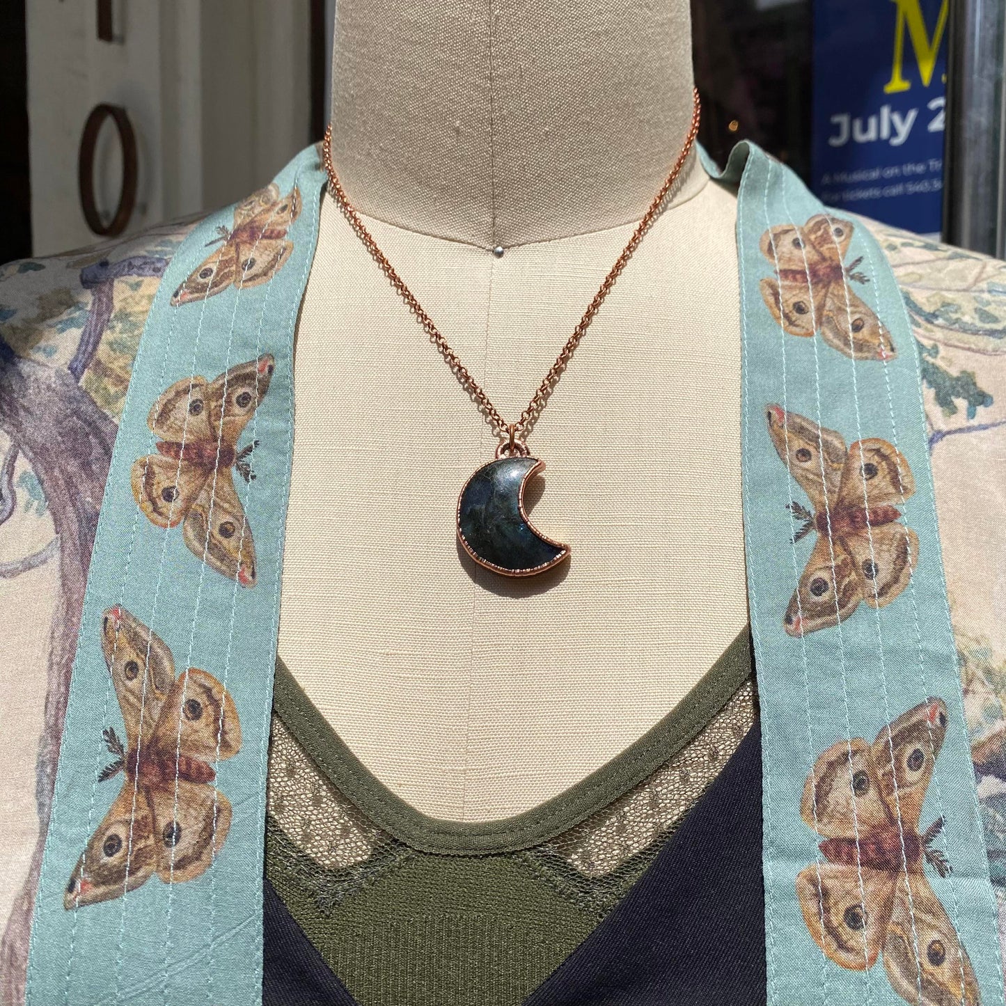 Labradorite Crescent Moon Necklace - La De Da