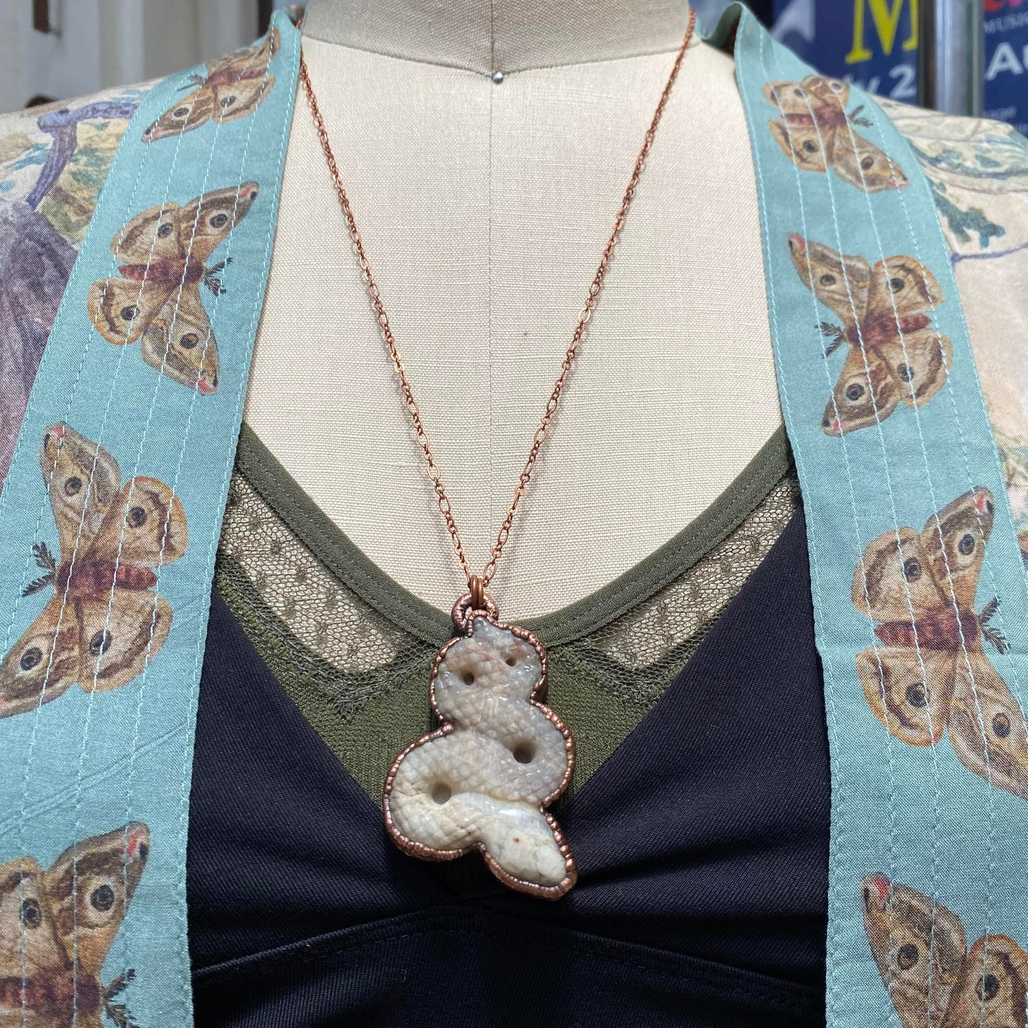 Sunstone Moonstone Serpent Necklace - La De Da