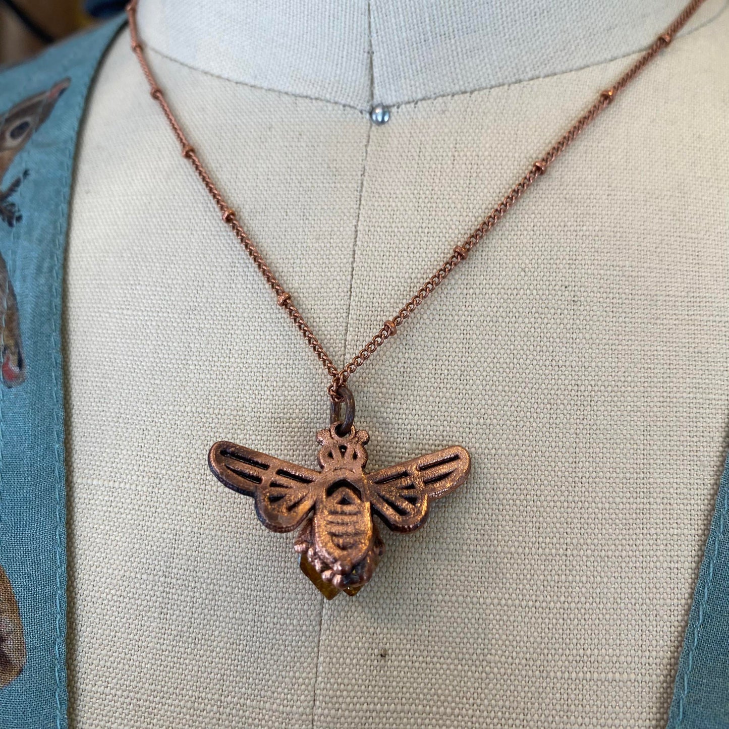 Baby Citrine Bee Necklace - La De Da