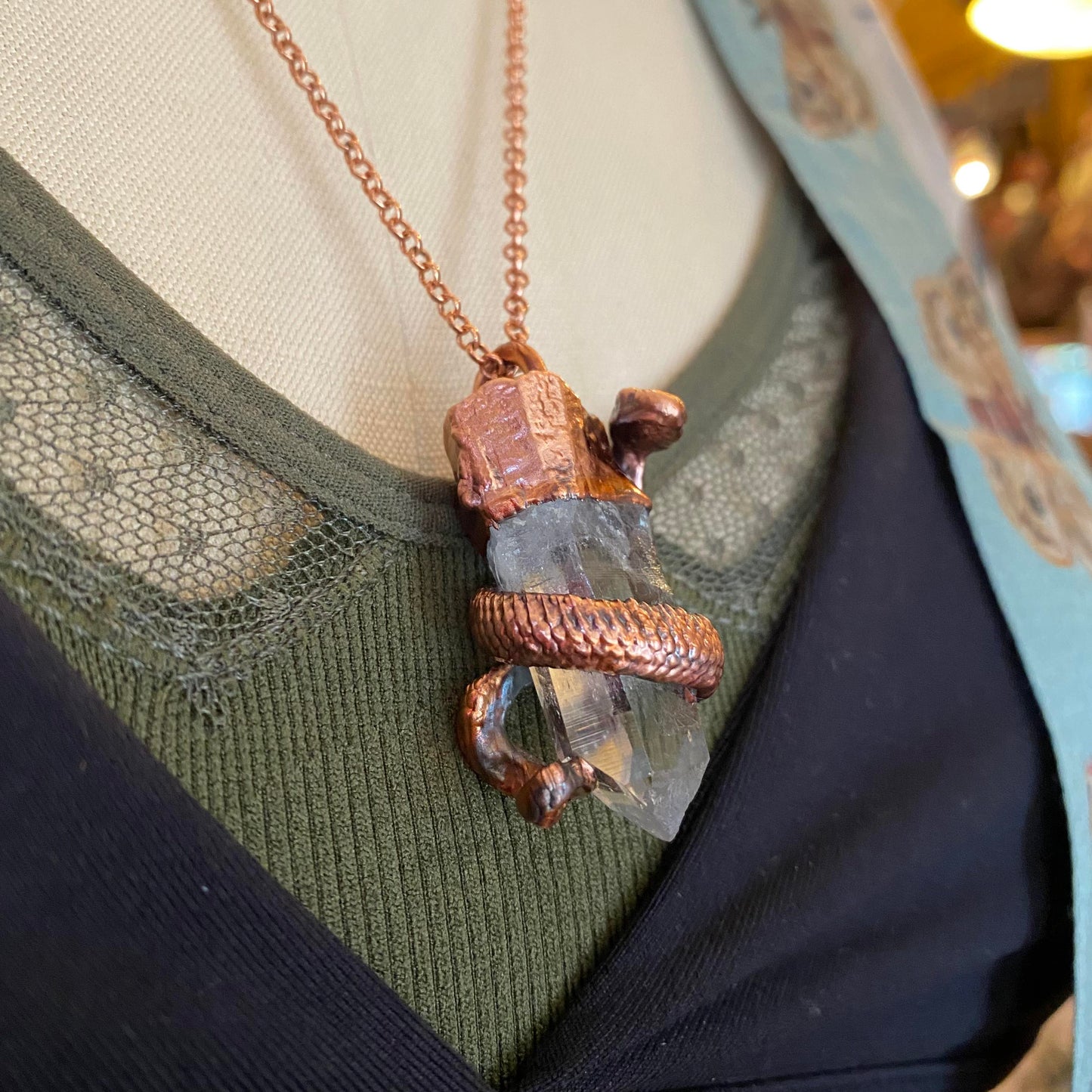 Clear Quartz Serpent Necklace - La De Da