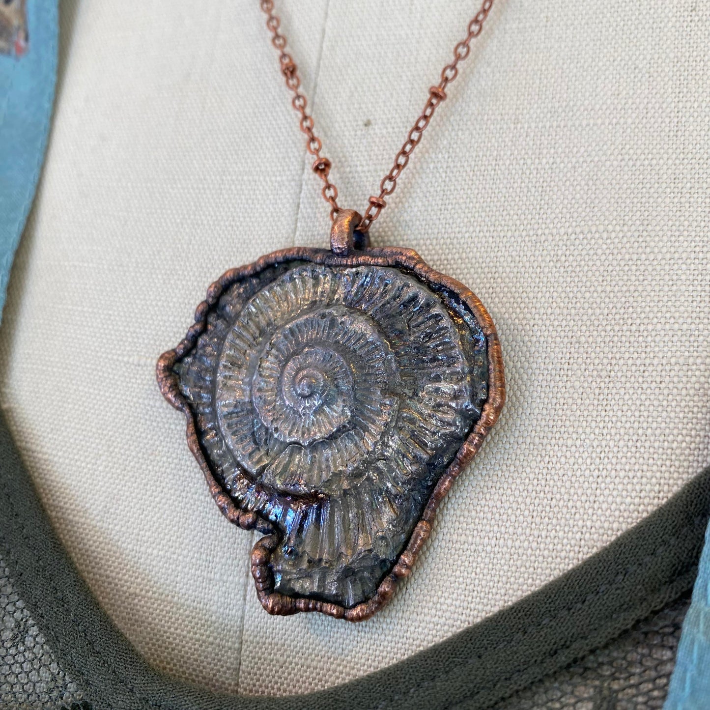 Ammonite Pressed Bismuth Necklace - La De Da
