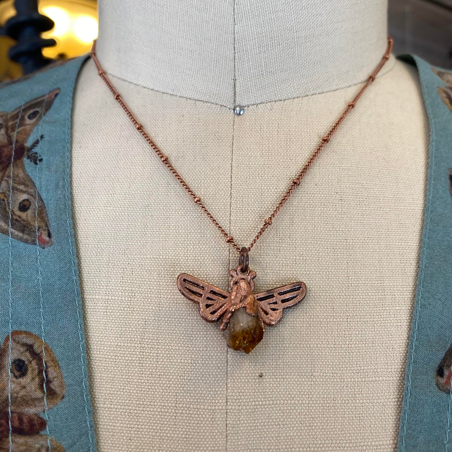 Baby Citrine Bee Necklace - La De Da