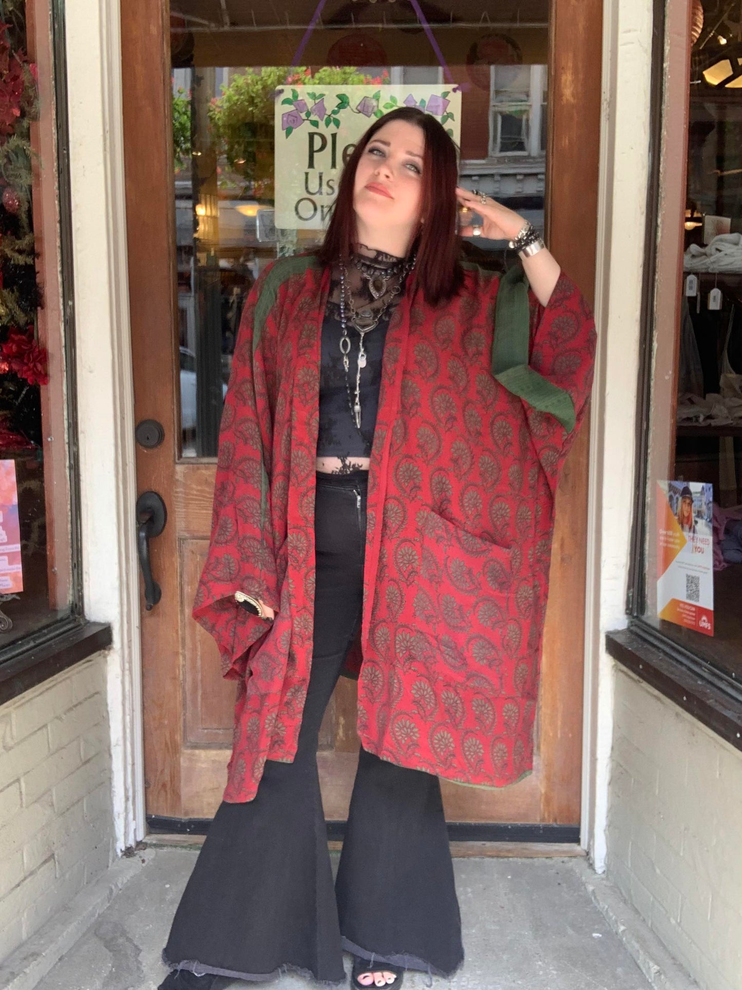 Raspberry Gaia Kimono - La De Da