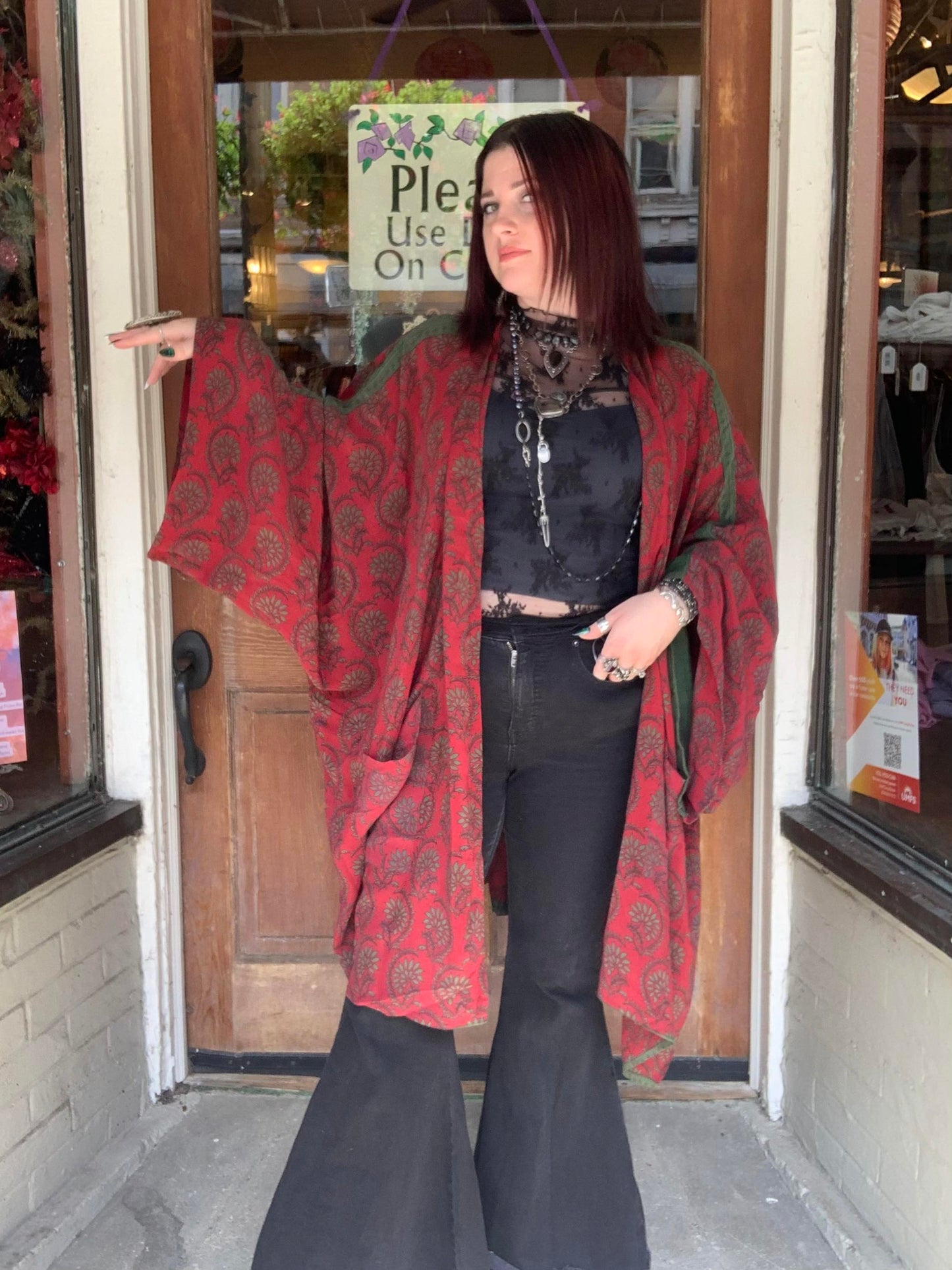 Raspberry Gaia Kimono - La De Da