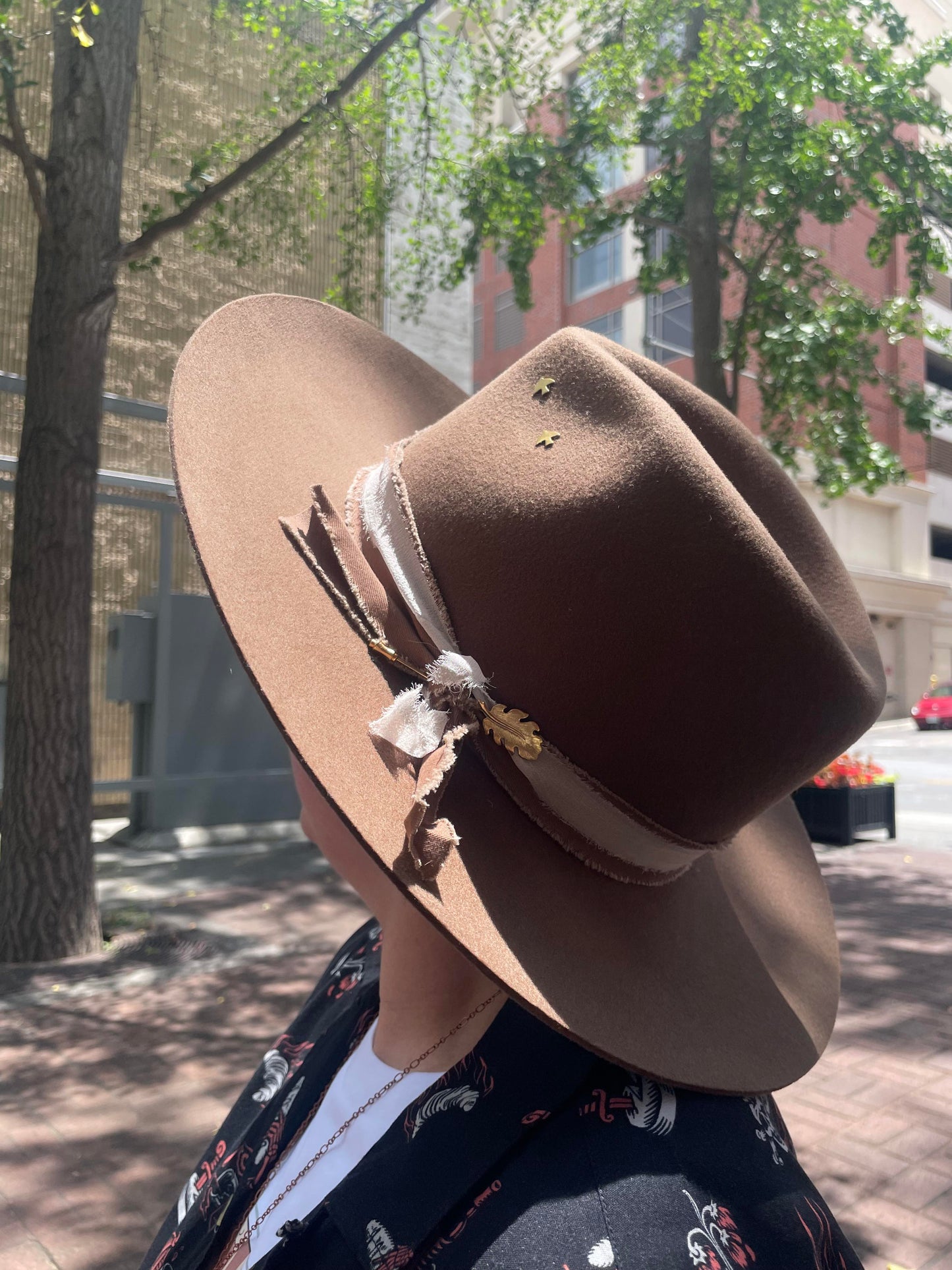 One of a Kind Feather Brim Hat - La De Da