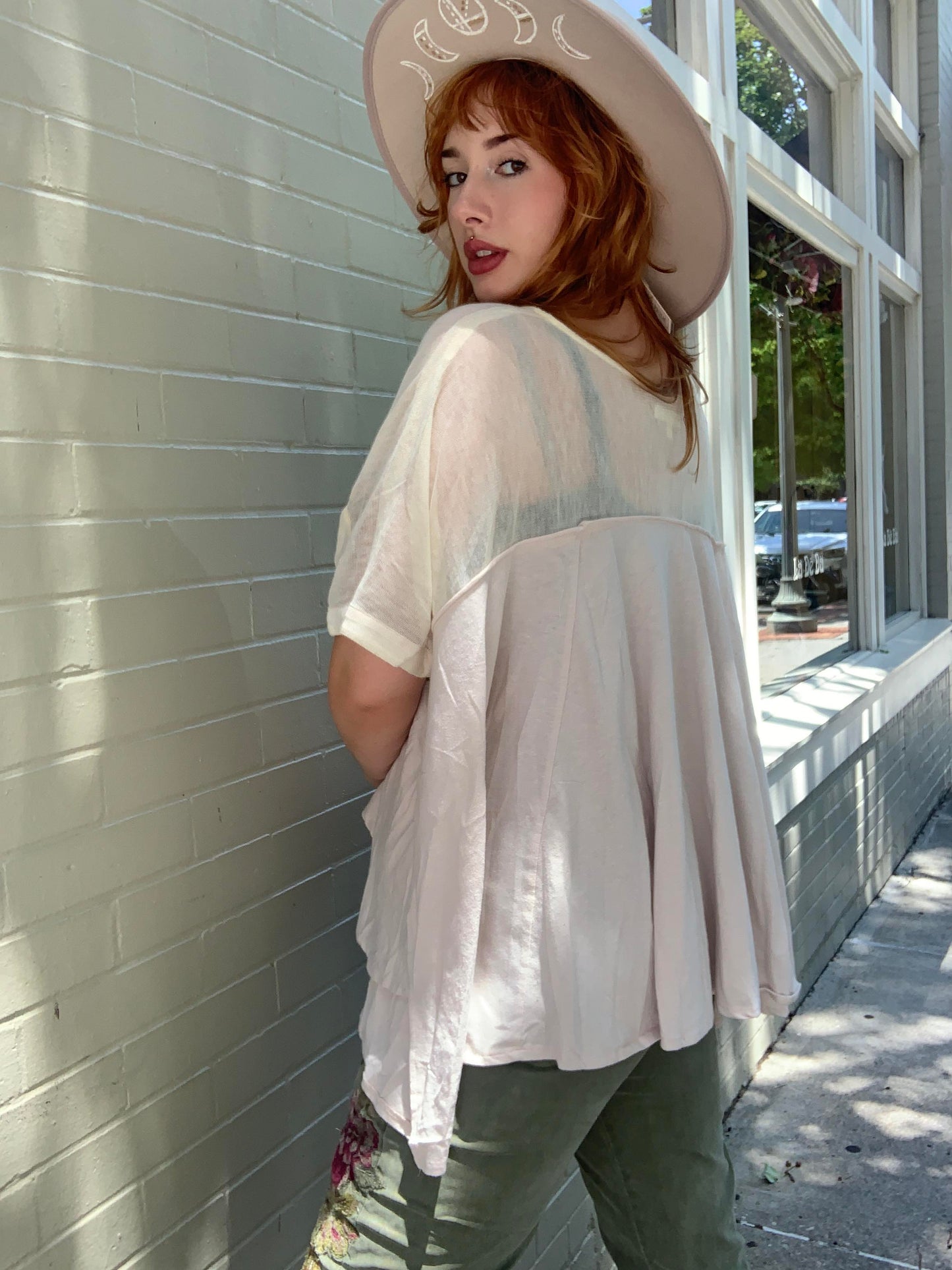 Cream Florals Embroidered Flow Top - La De Da