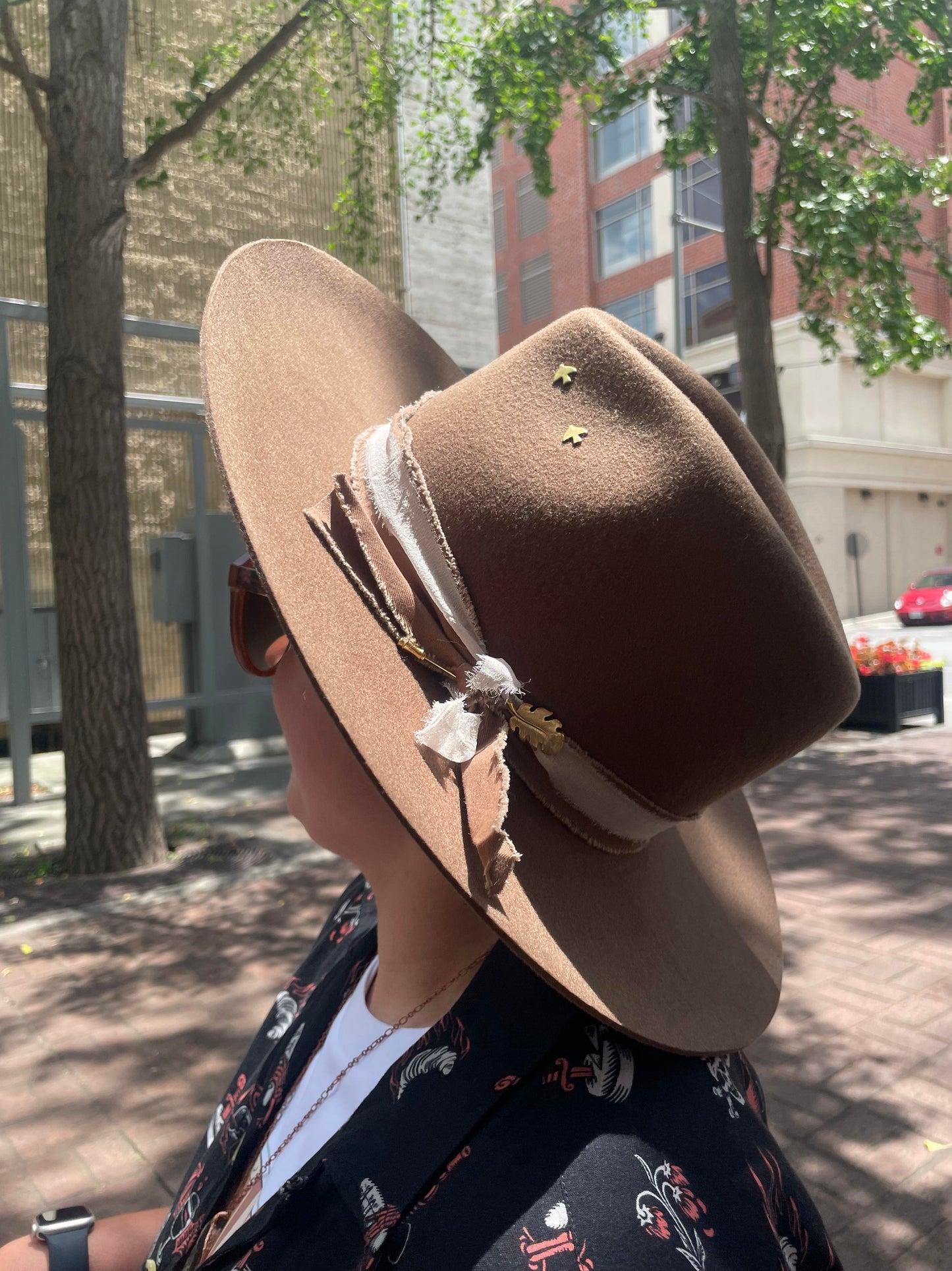 One of a Kind Feather Brim Hat - La De Da