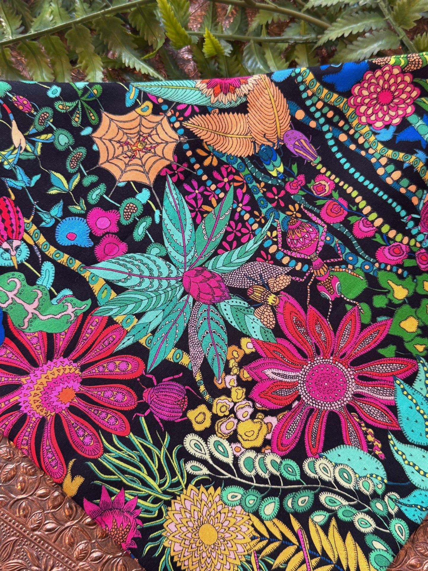 Colorful Florals / Black Bandana #SS7*