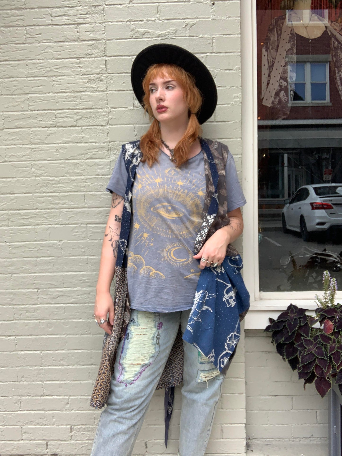 Sweet Talker Duster Indigo Floral - La De Da