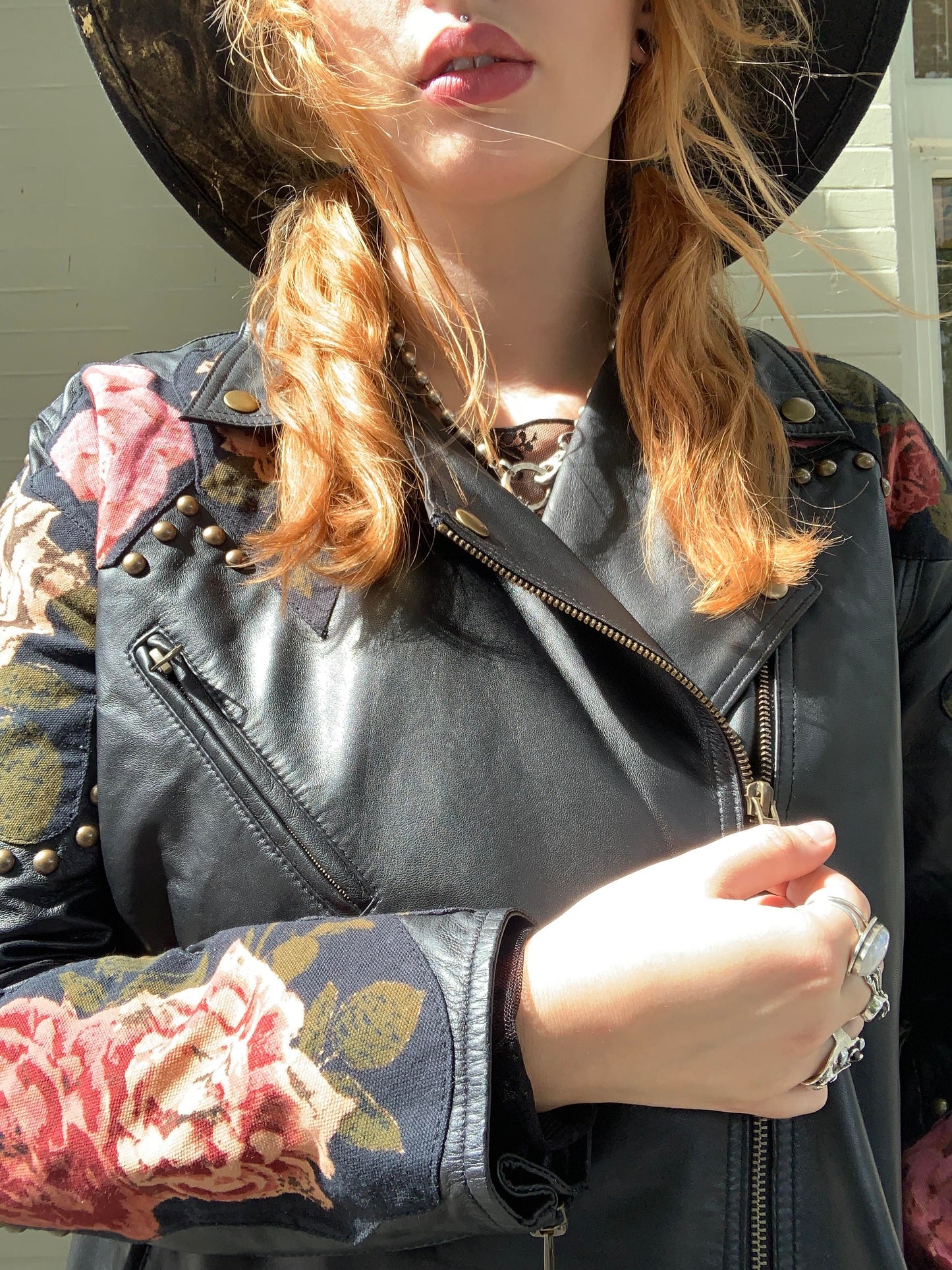 Rebel Rose Moto Leather Jacket - La De Da