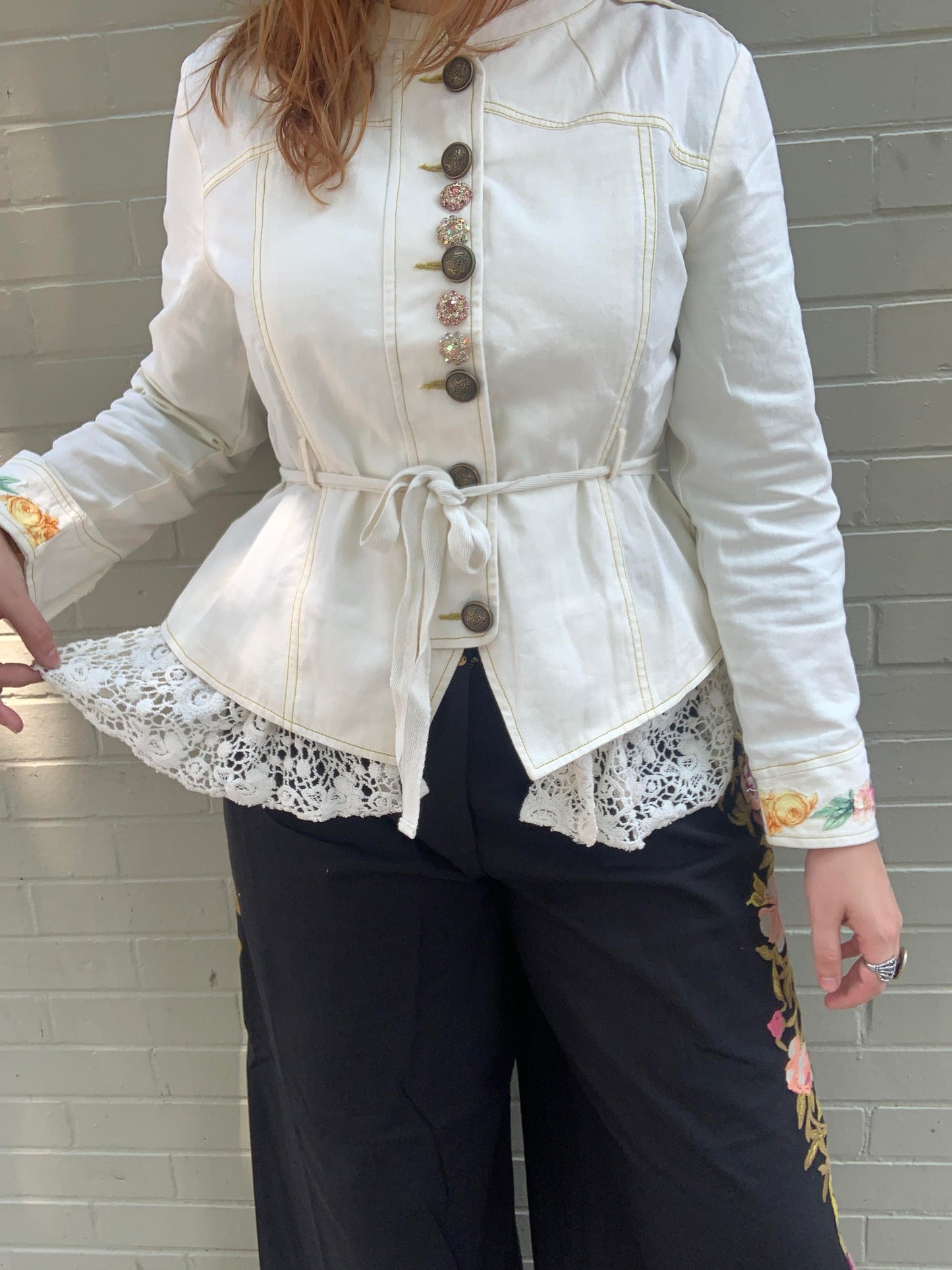 Birth Of Venus Crochet Trim Ivory Jacket - La De Da