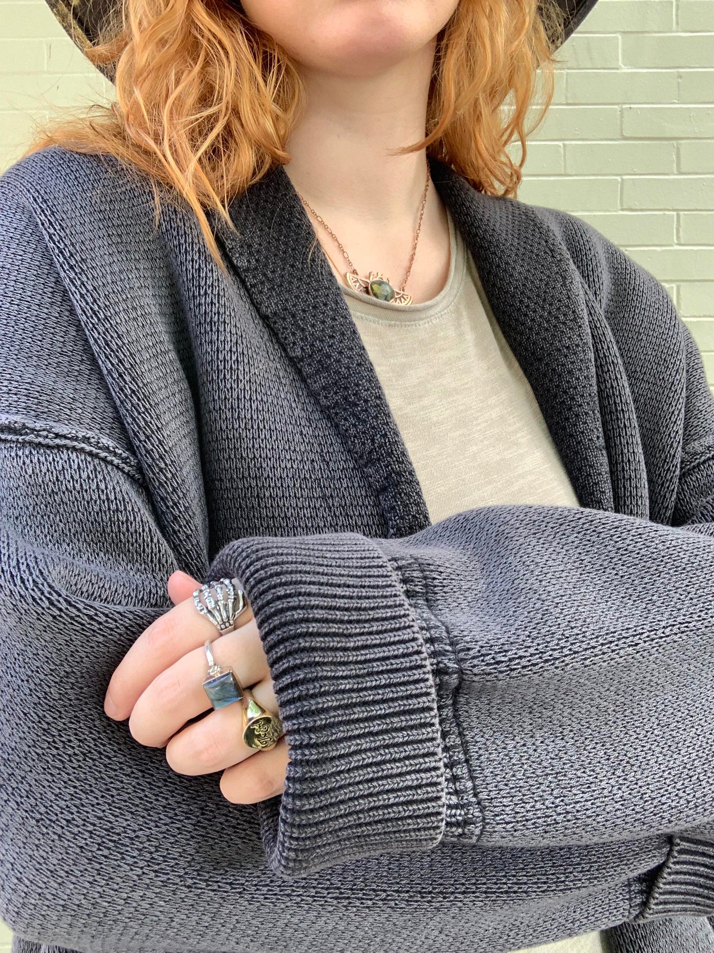 Chamomile Cardi - Washed Black - La De Da