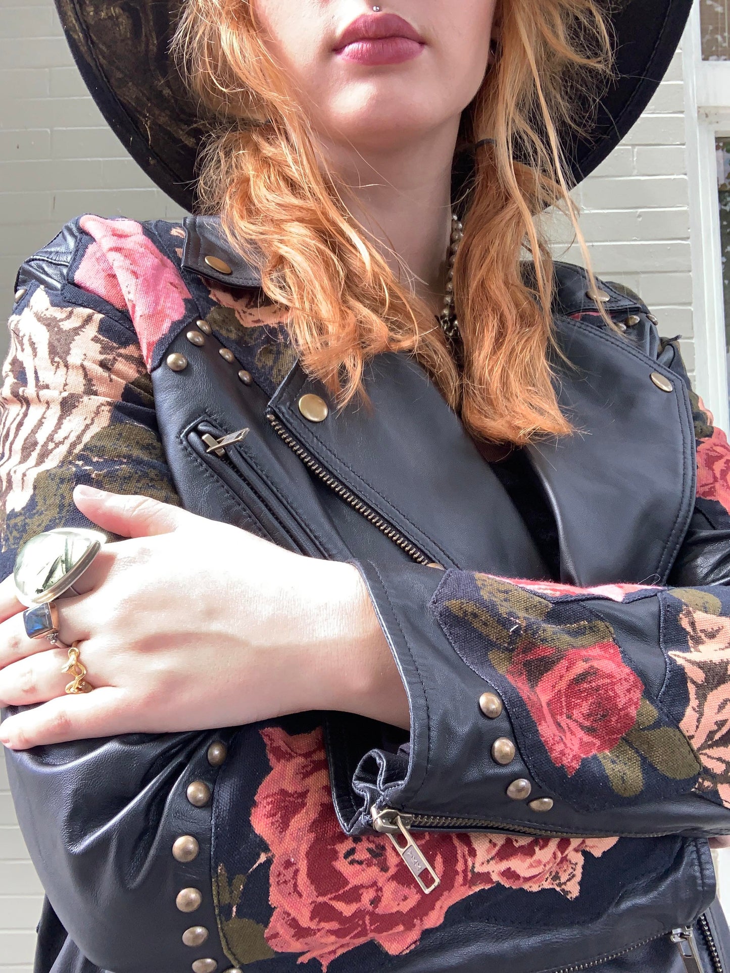 Rebel Rose Moto Leather Jacket - La De Da