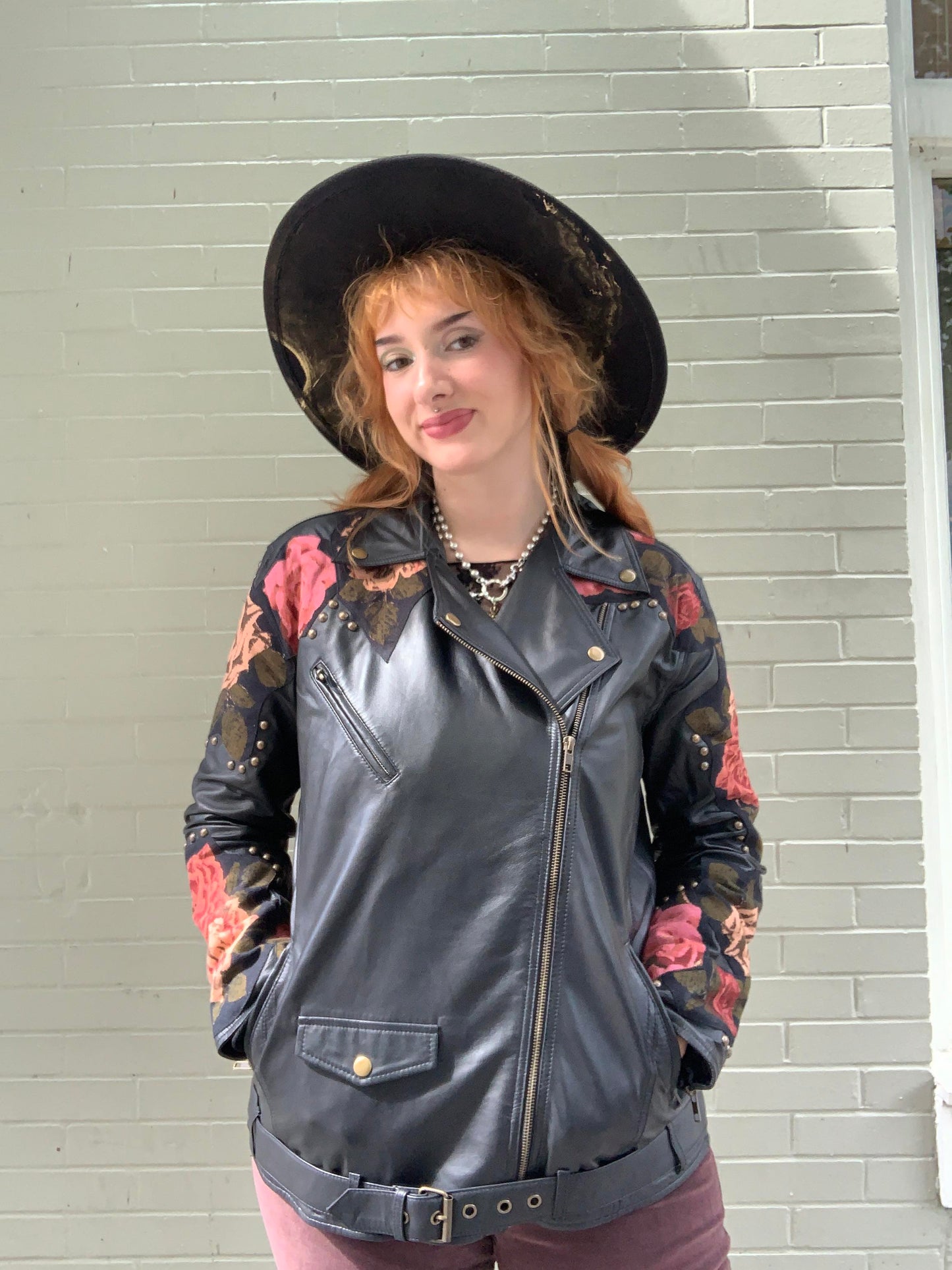 Rebel Rose Moto Leather Jacket - La De Da