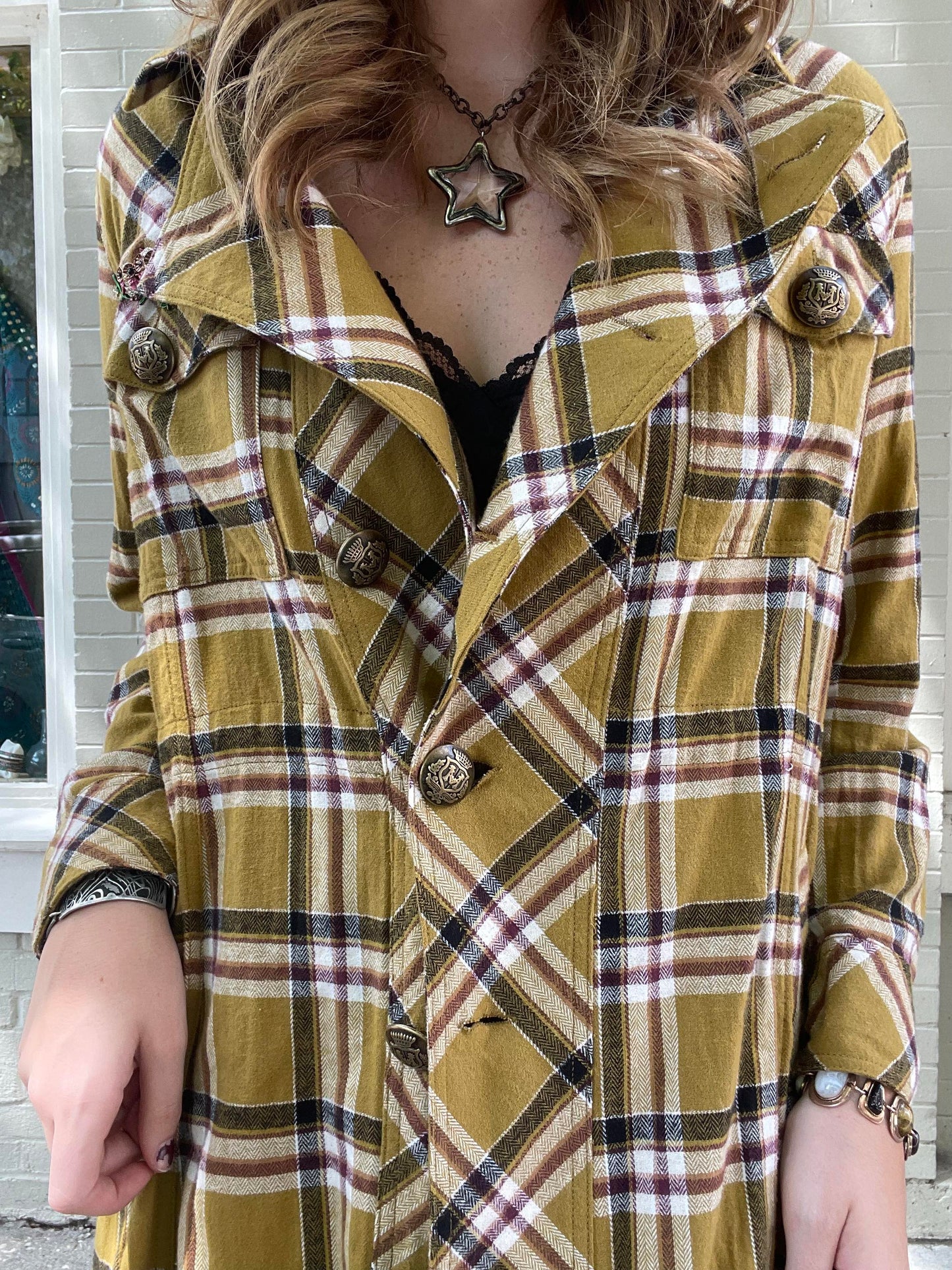 Coco Plaid Trench Coat - La De Da