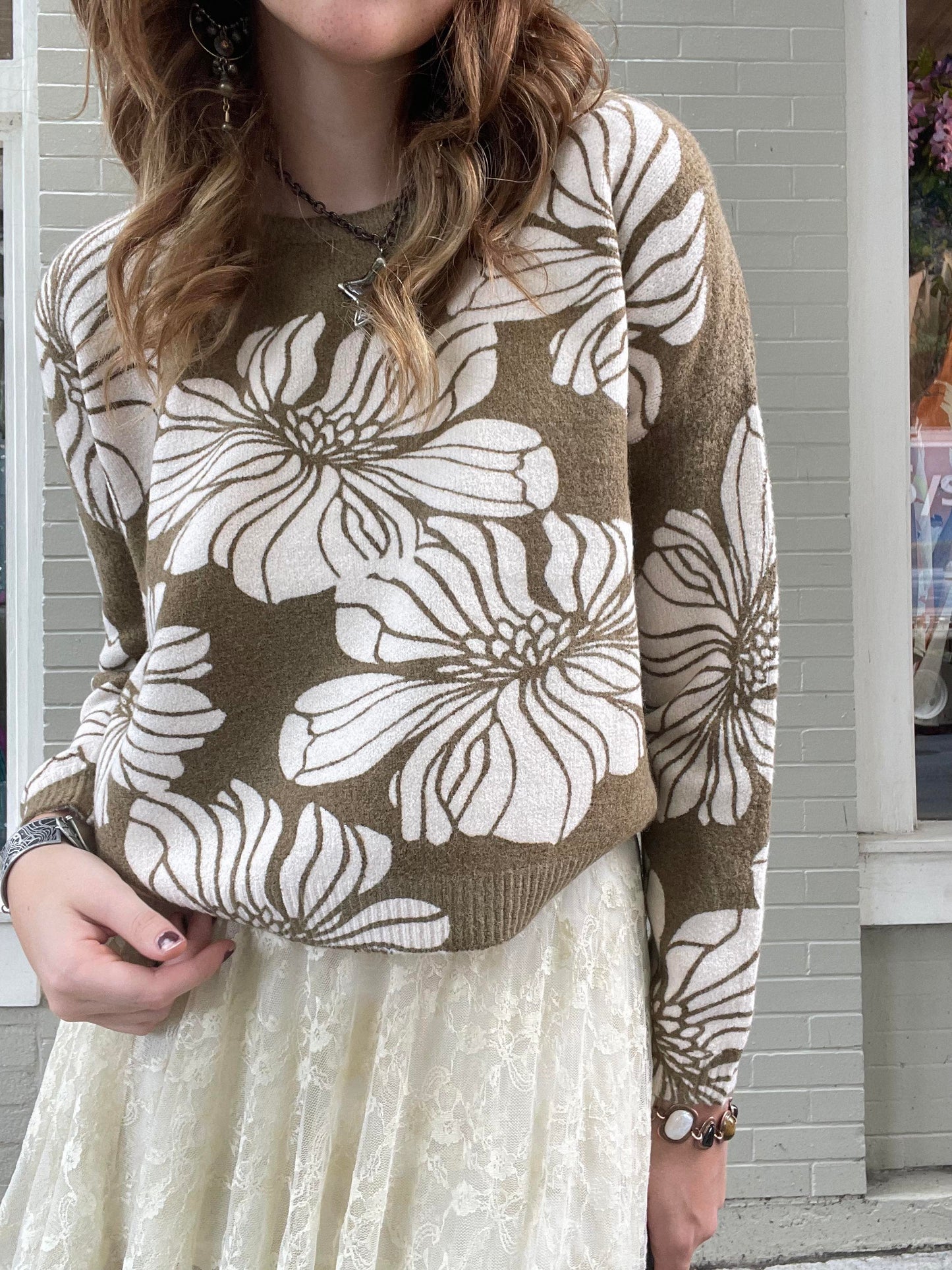 Ganna Sweater in Moss - La De Da