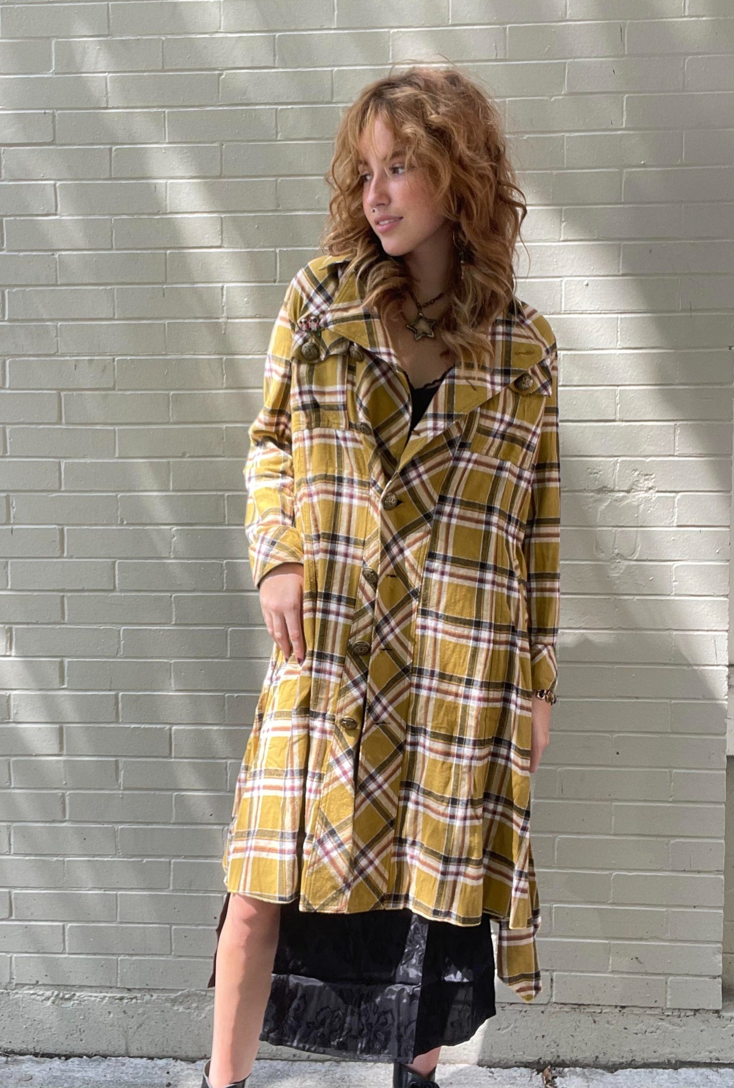 Coco Plaid Trench Coat - La De Da