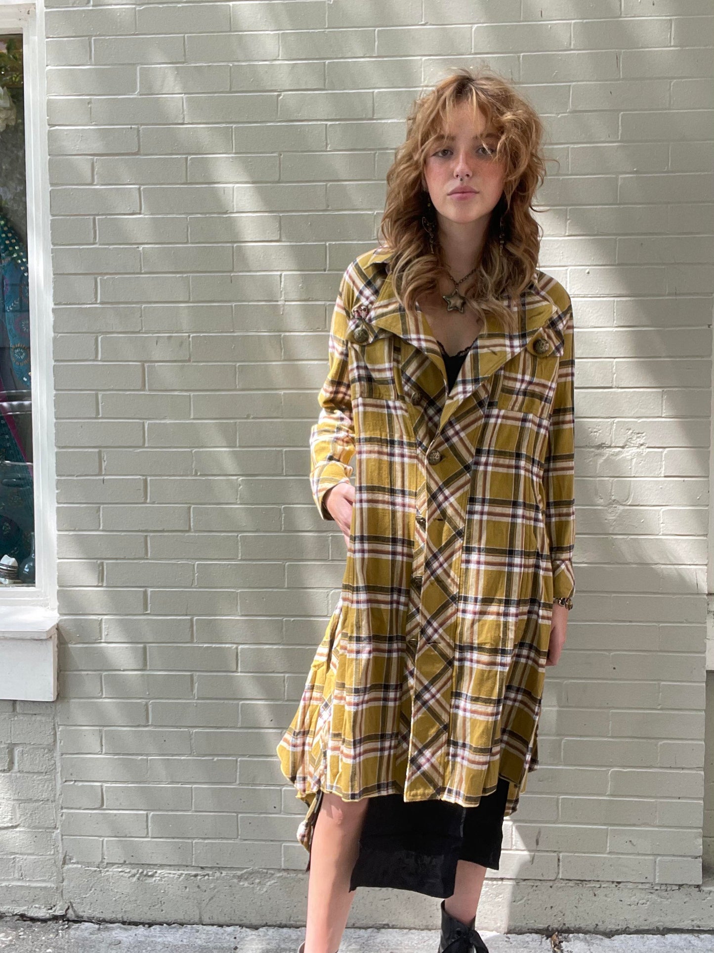 Coco Plaid Trench Coat - La De Da