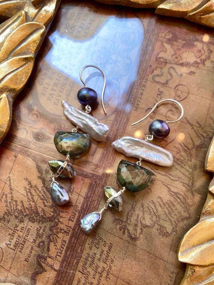 Sierra Drop Earrings Pearl Mix - La De Da