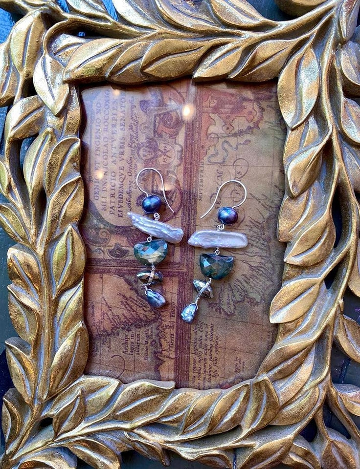 Sierra Drop Earrings Pearl Mix - La De Da