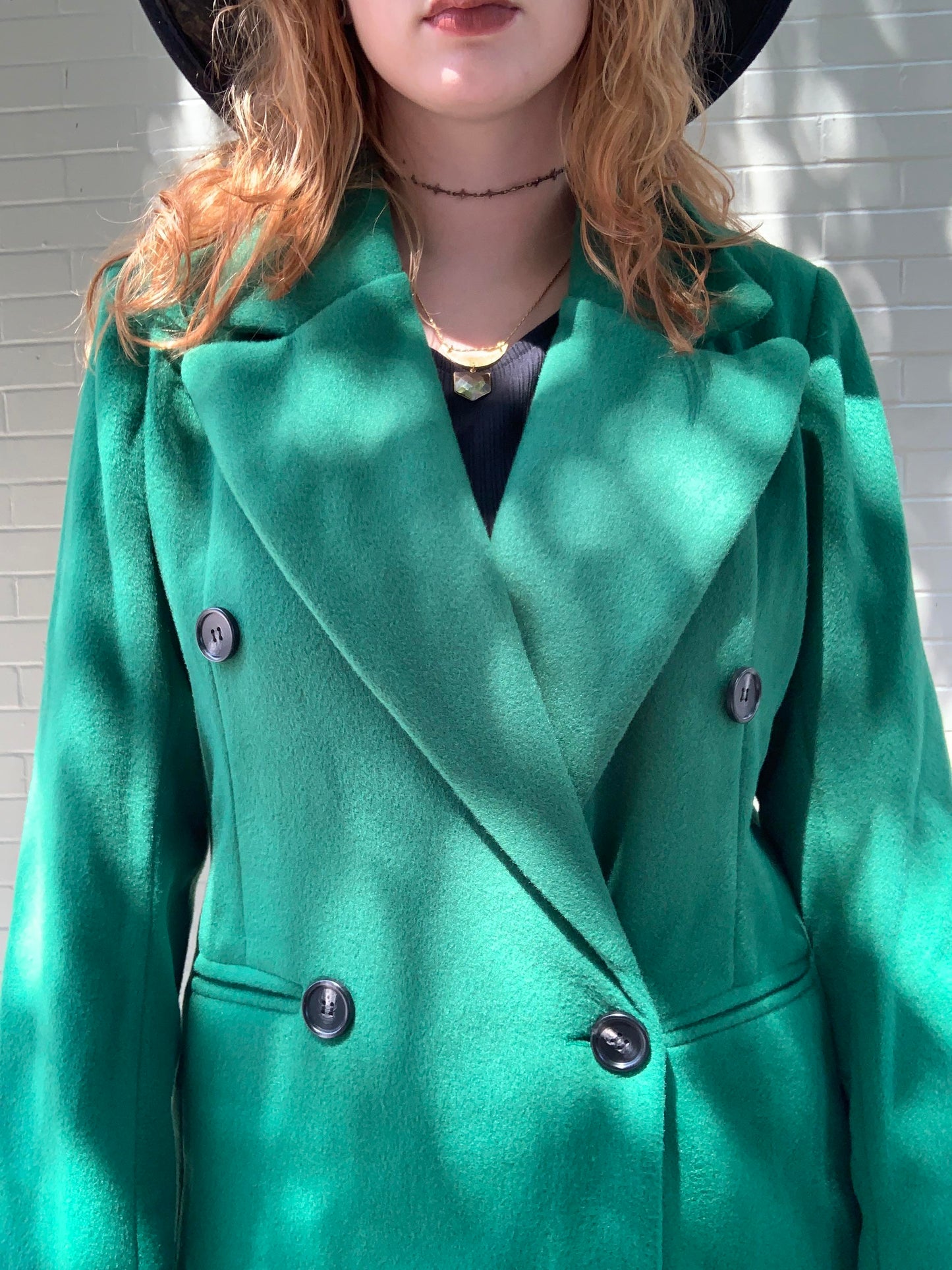 Vibrant Green Button Pea Coat - La De Da