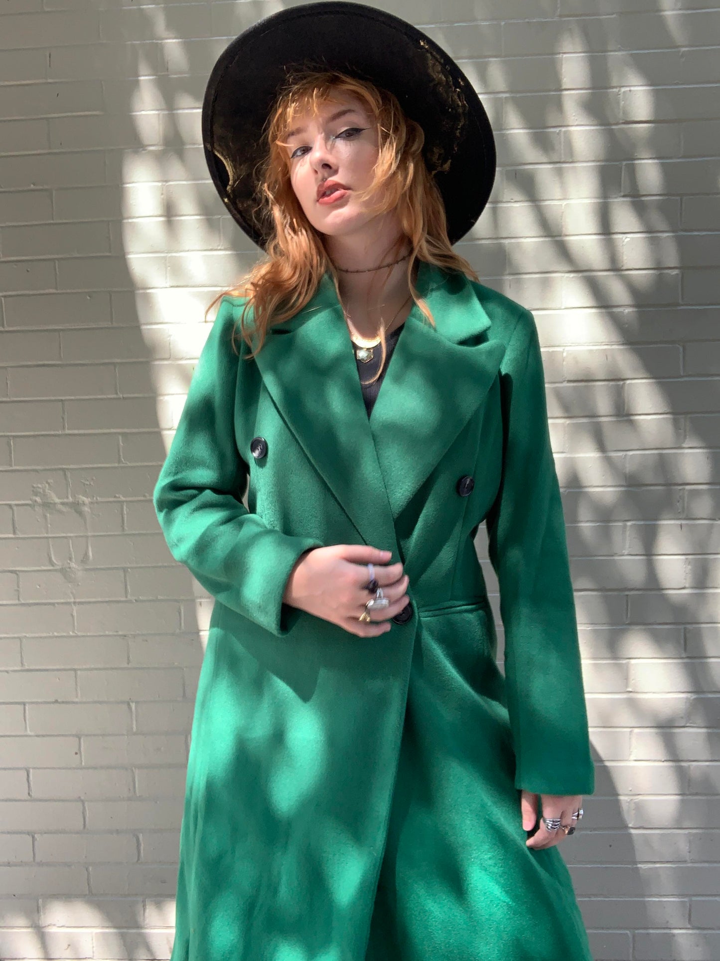 Vibrant Green Button Pea Coat - La De Da