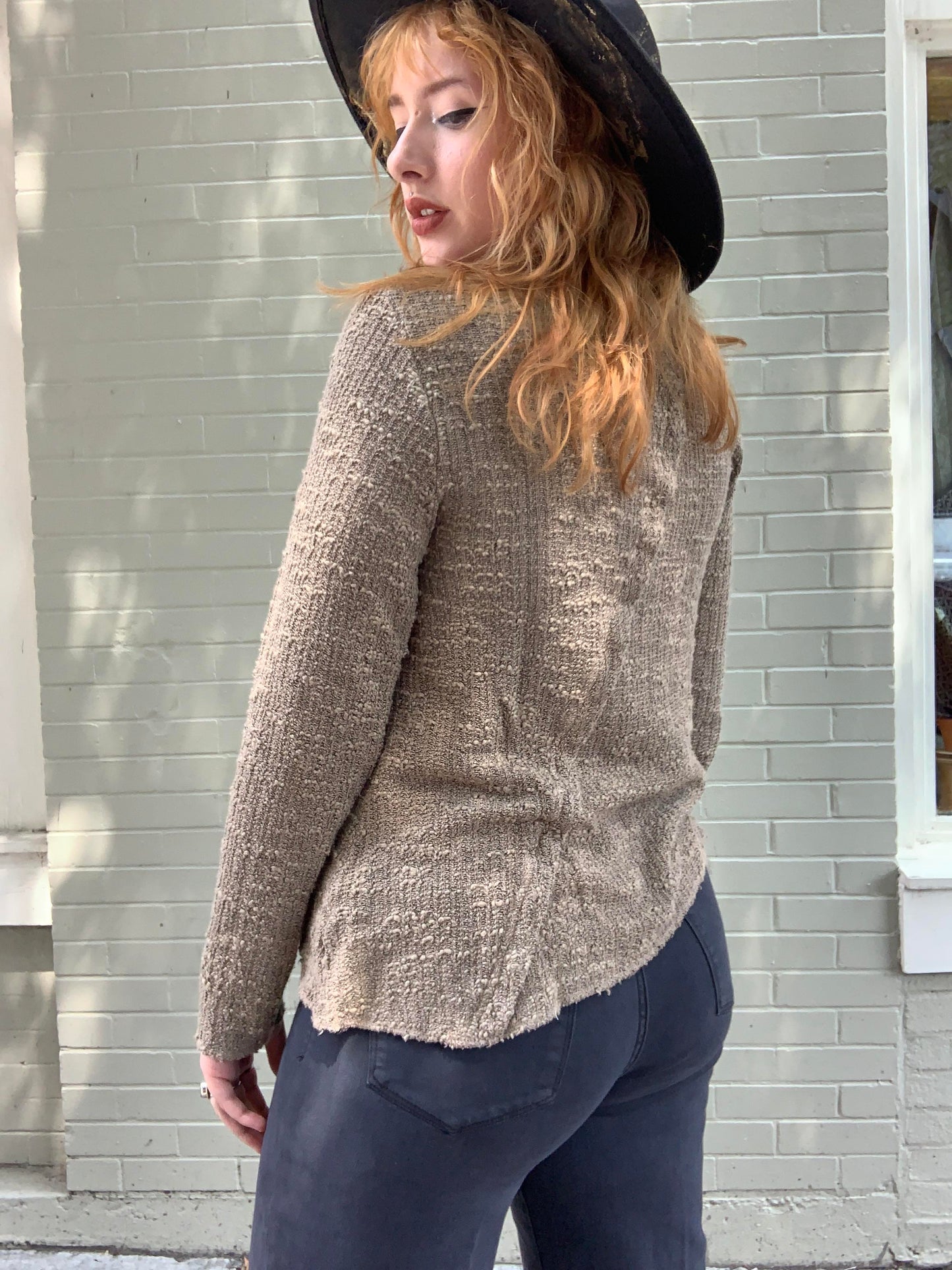 Asymmetrical Button Cardi - Natural - La De Da