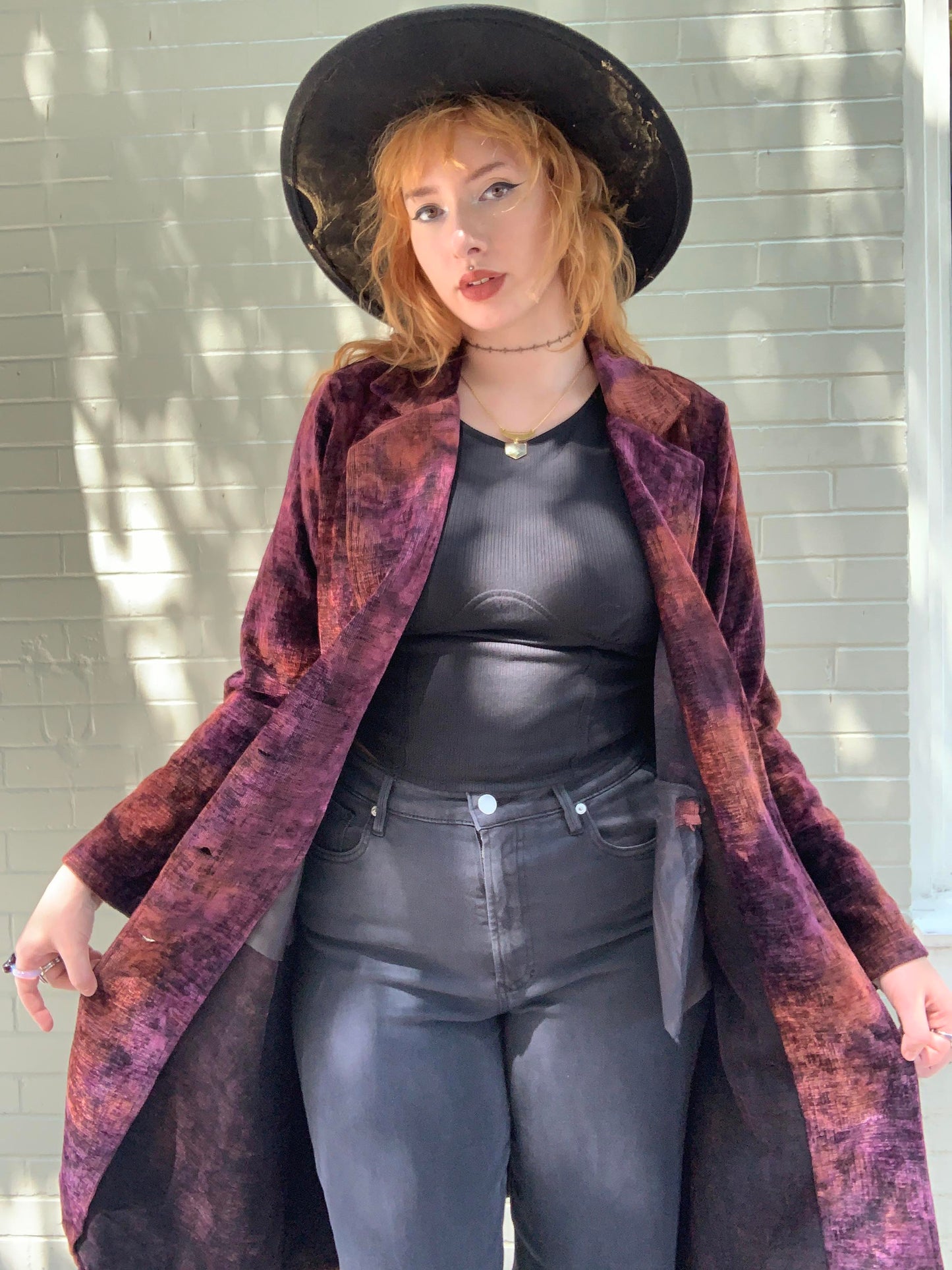Corduroy Button Coat Brushed Ember - La De Da
