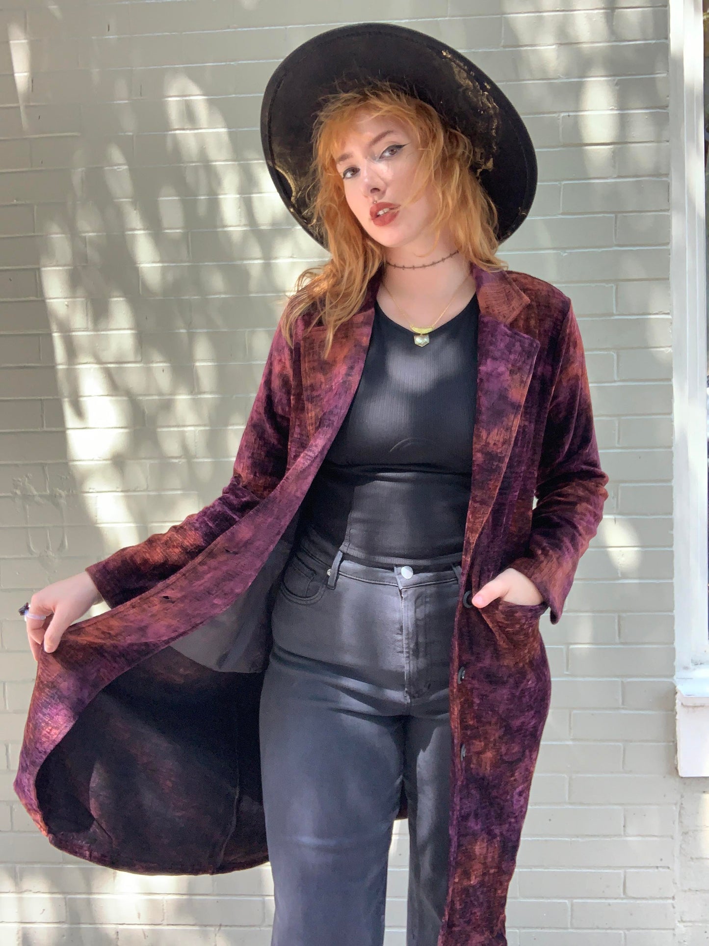 Corduroy Button Coat Brushed Ember - La De Da