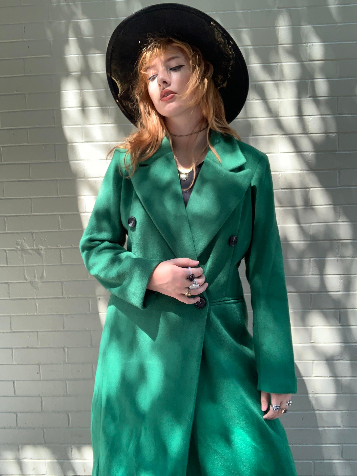 Vibrant Green Button Pea Coat - La De Da