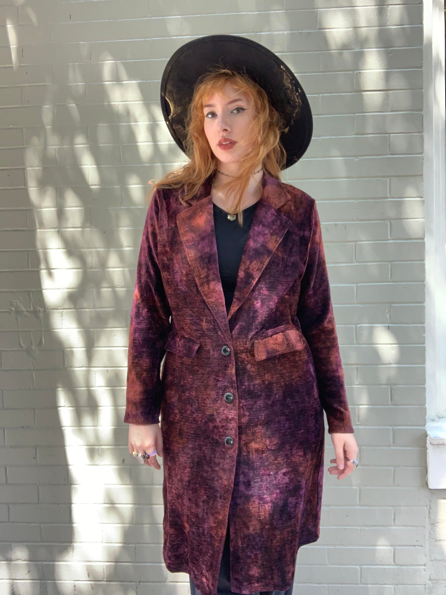 Corduroy Button Coat Brushed Ember - La De Da