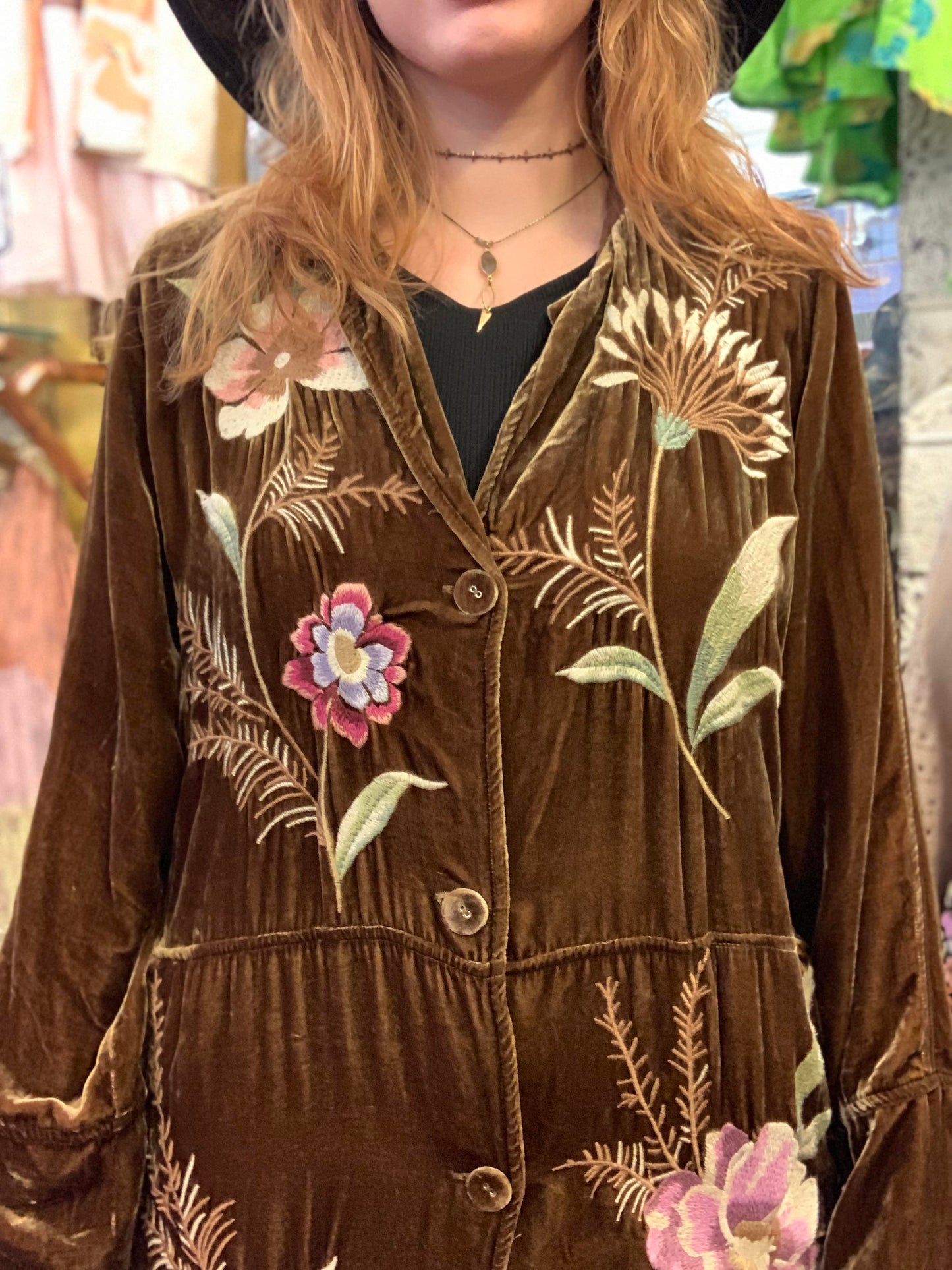 Meriah Velvet Duster Coat - Gold - La De Da