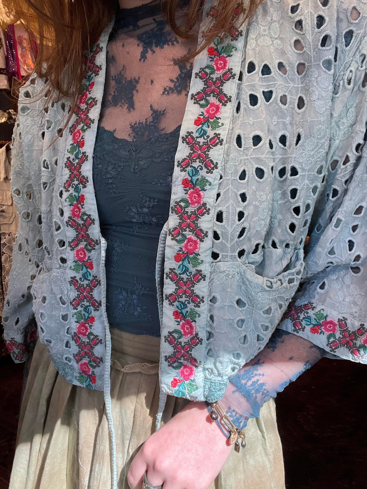 Custom Dyed Cropped Cardigan - La De Da