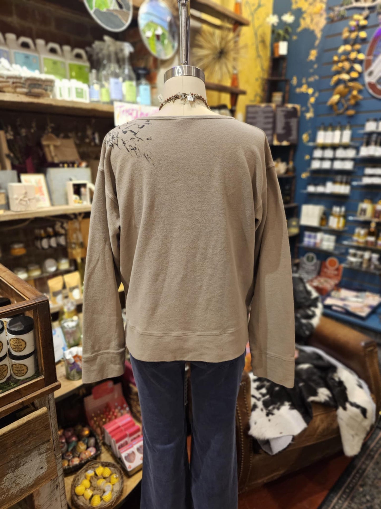 Painted Prairie Cotton Cropped Sweatshirt -Toobz Muir / Vanessa Lemen*