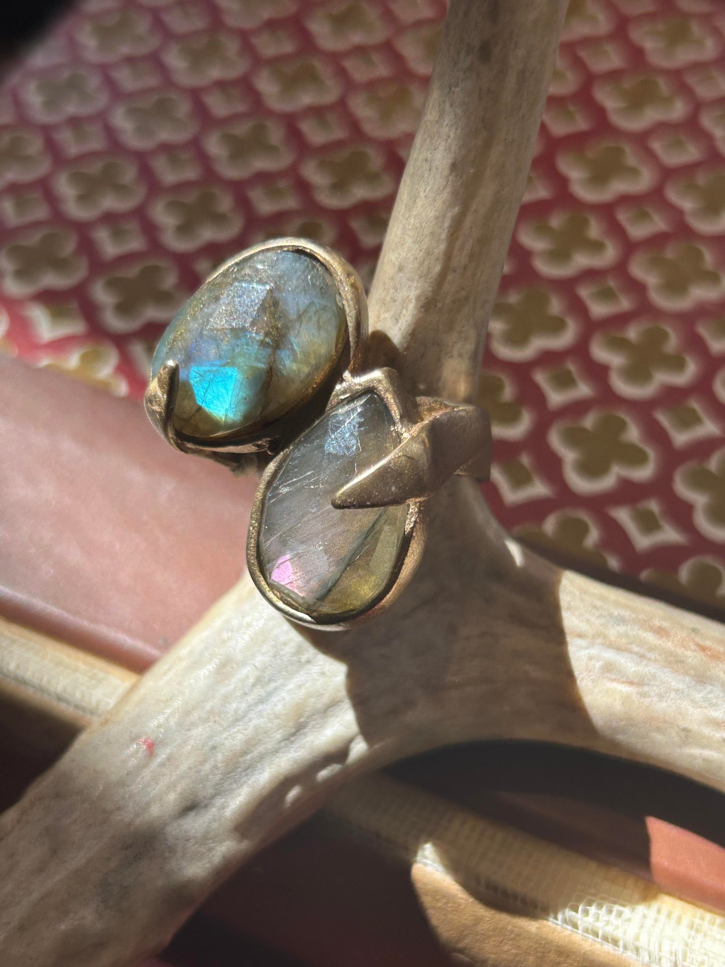 Hydna, Double Stacked Labradorite Ring - La De Da