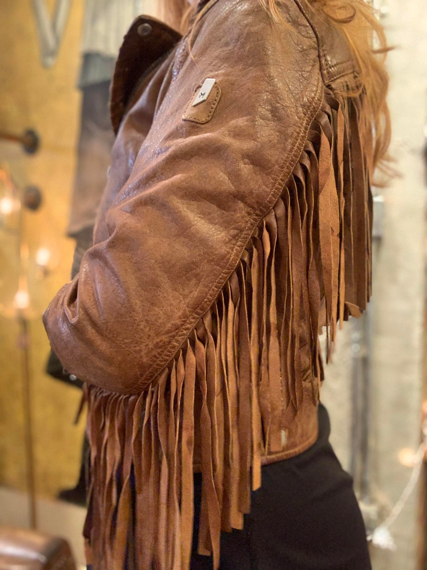 Rustic Fringe Leather Jacket - La De Da
