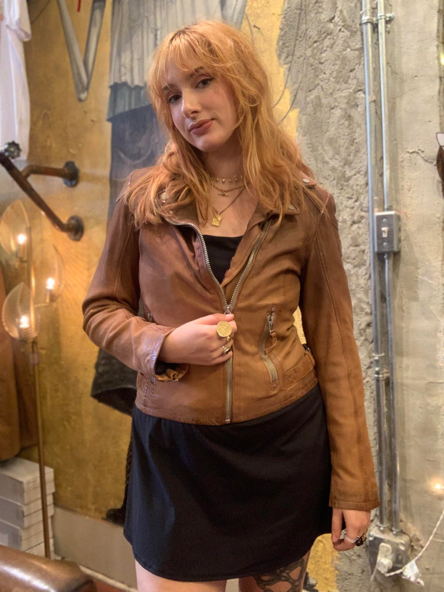 Sunkissed Ombre Leather Moto Jacket - La De Da