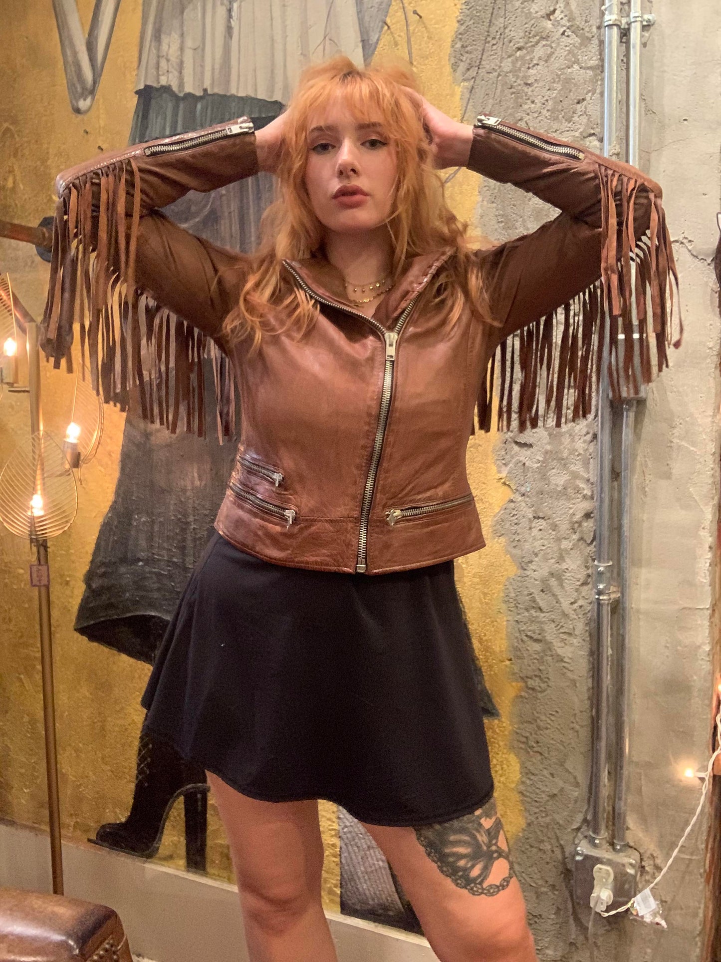 Rustic Fringe Leather Jacket - La De Da
