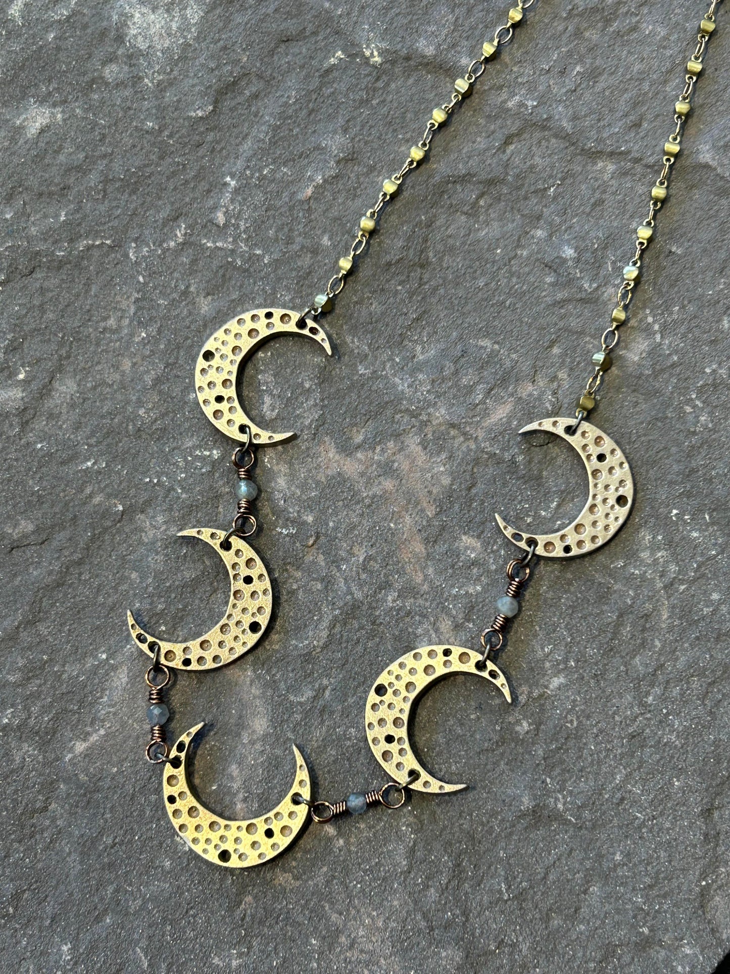 Selene, Multi Crescent Moon Necklace - La De Da