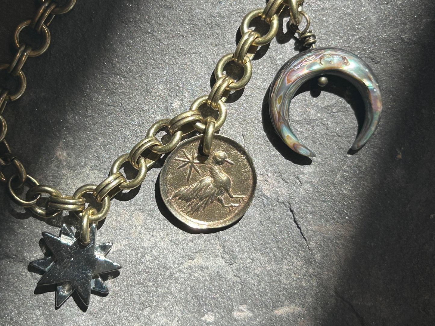 Cast Bronze Celestial Charm Bracelet - La De Da