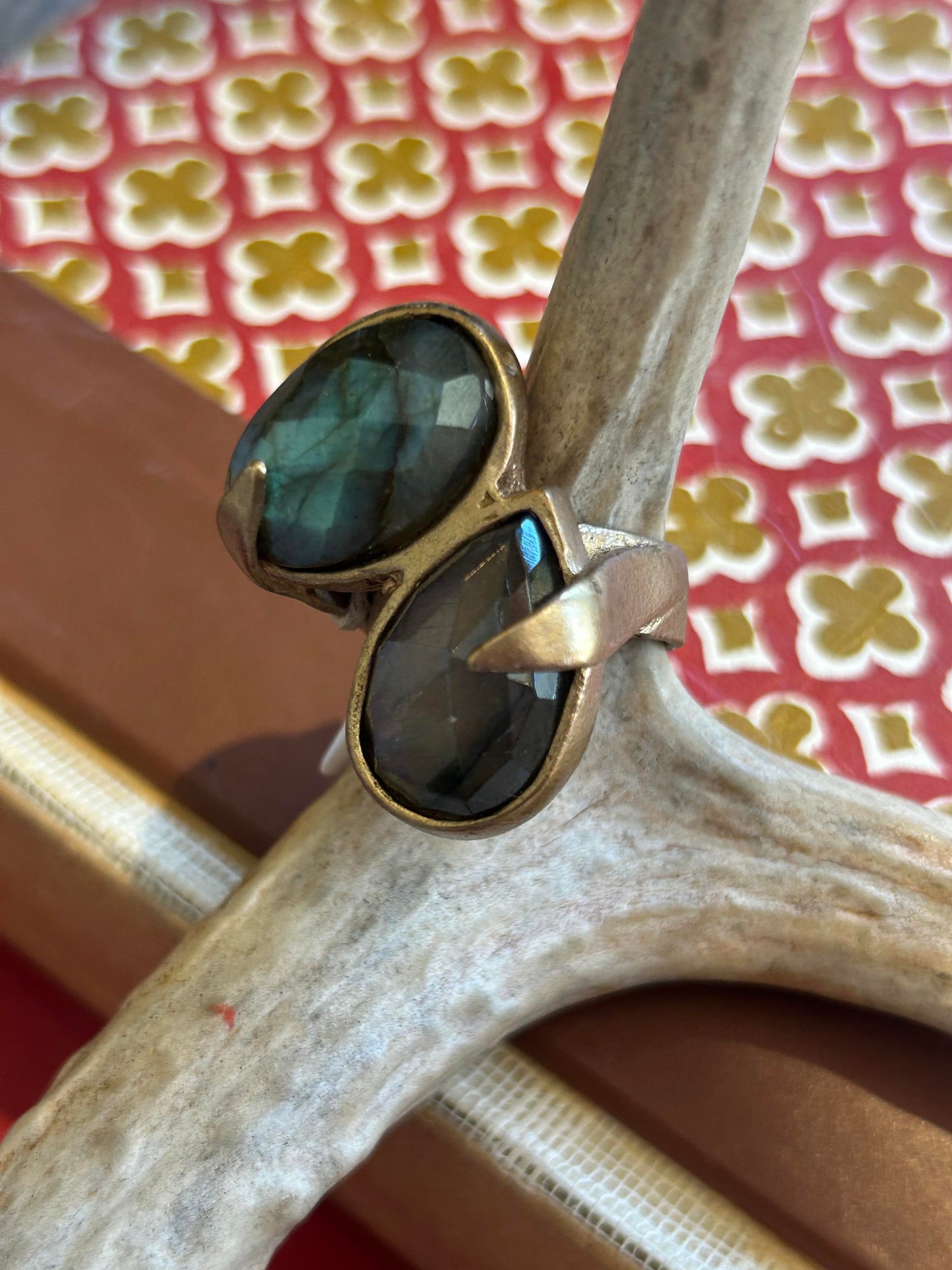 Hydna, Double Stacked Labradorite Ring - La De Da