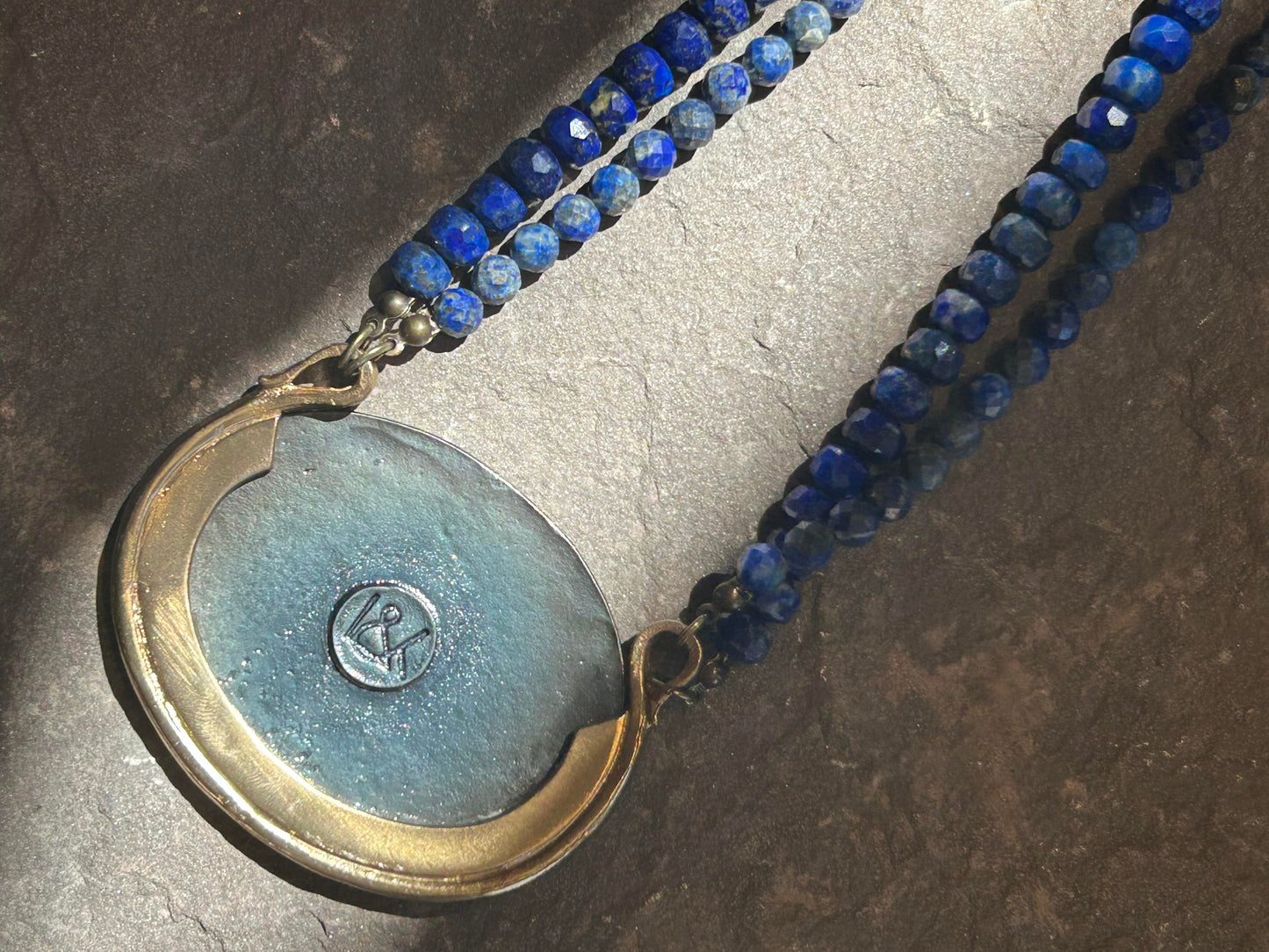 Scarab Intaglio Lapis Necklace - La De Da